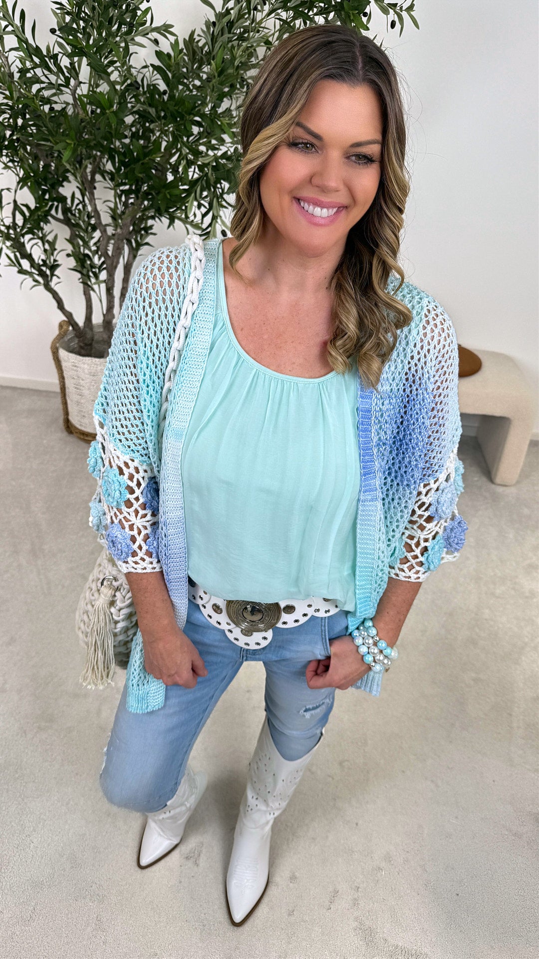 Strickjacke Soft Horizon *Blau*