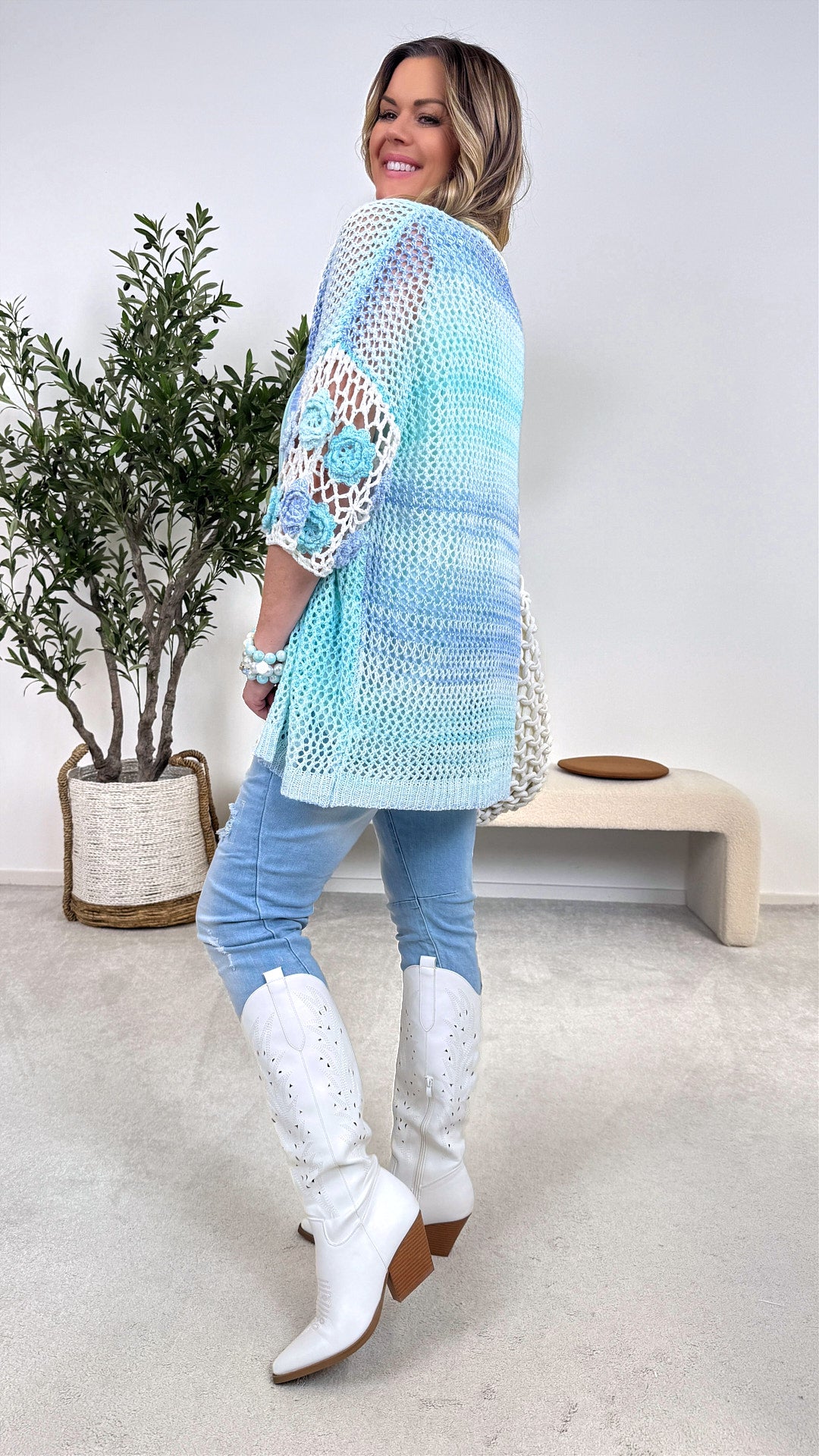 Strickjacke Soft Horizon *Blau*