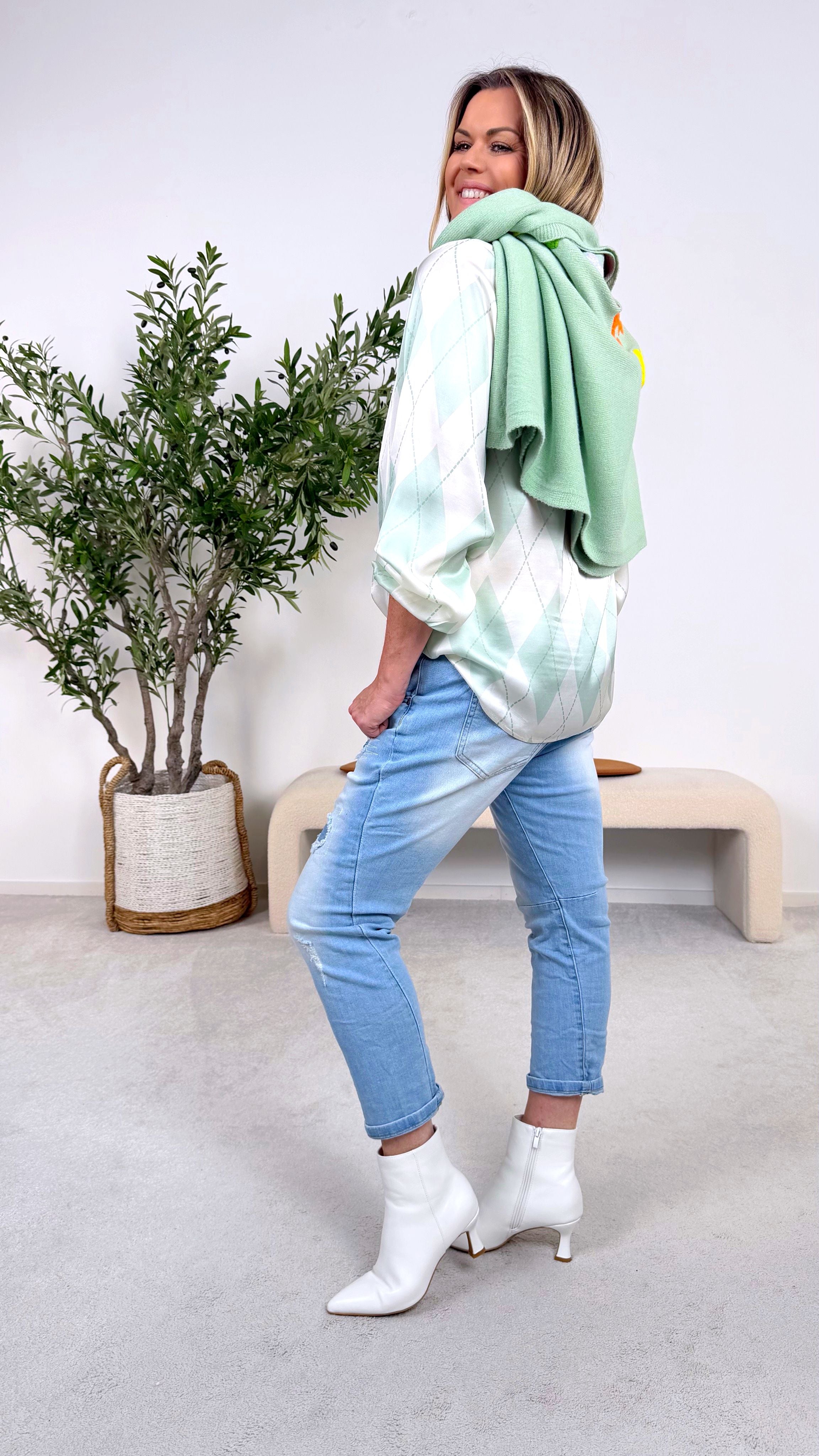 Seidenbluse Spring Flirt *Mint*