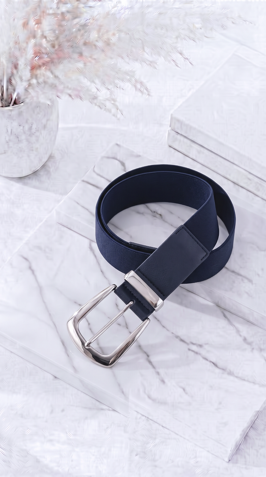 Gürtel Luxe Band *Dunkelblau/Silber*