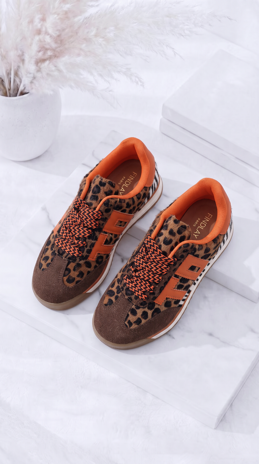 Sneaker Leoparda *Schoko/Orange*