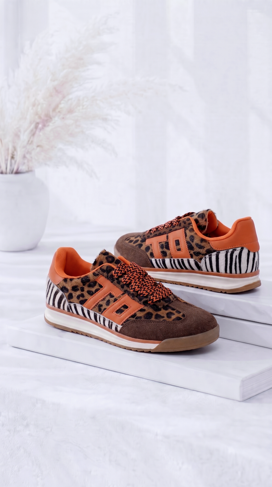 Sneaker Leoparda *Schoko/Orange*