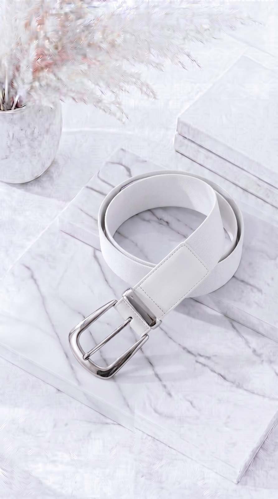 Gürtel Luxe Band *Weiß/Silber*