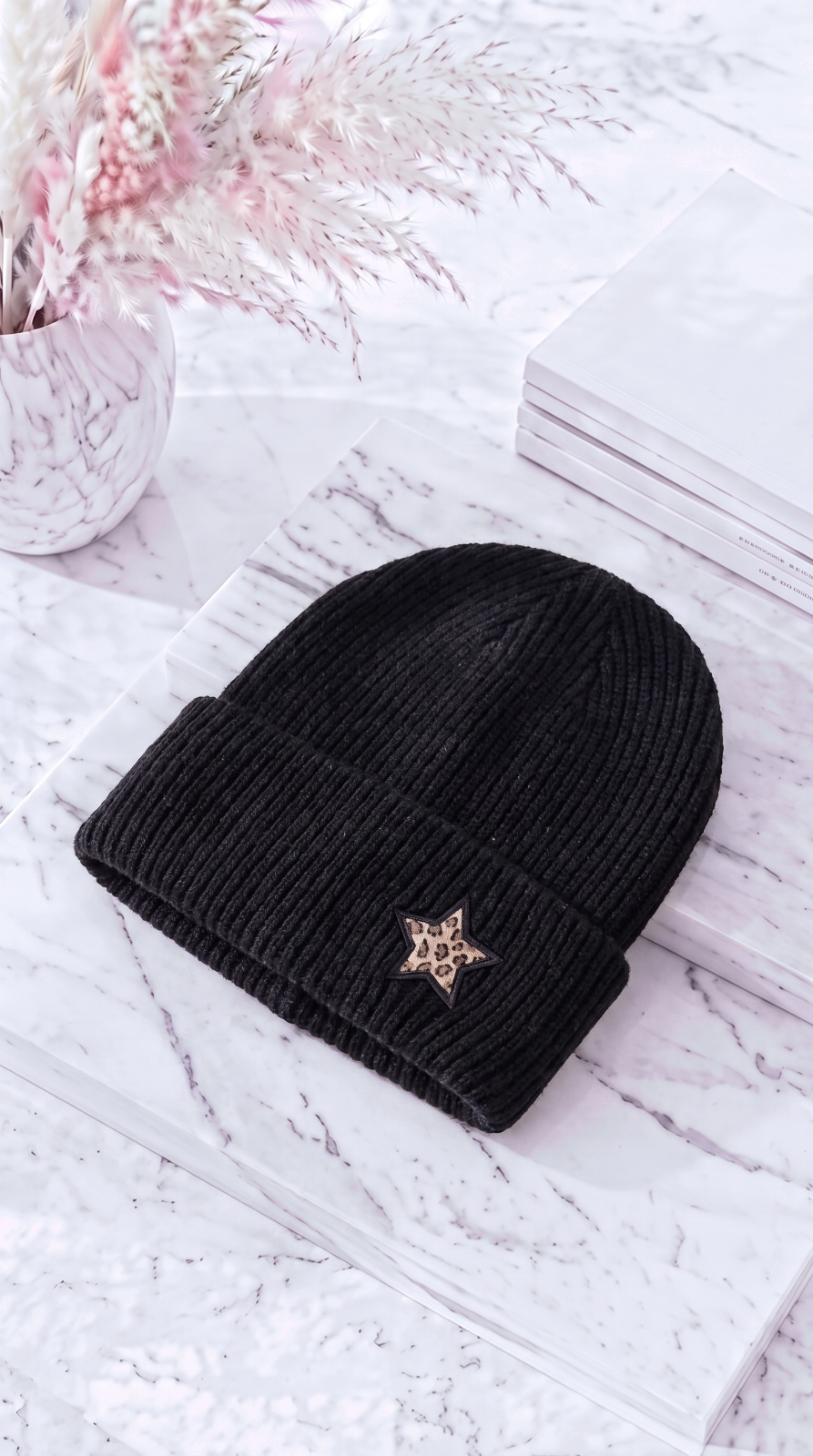 Mütze Leopard Star *Schwarz*