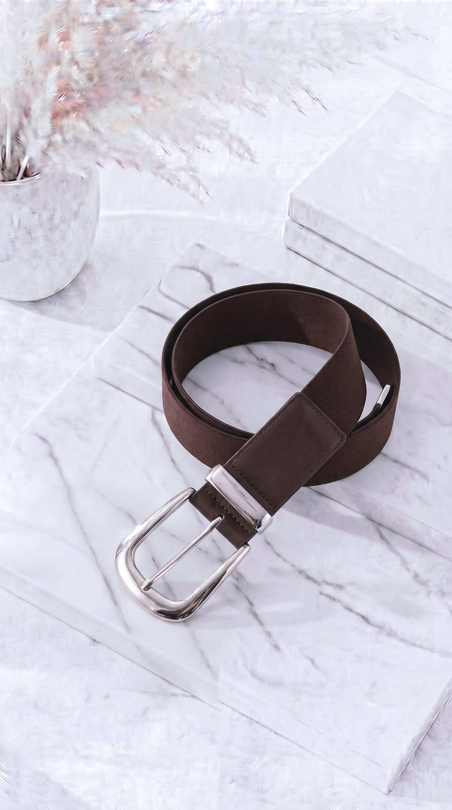 Gürtel Luxe Band *Schoko/Silber*