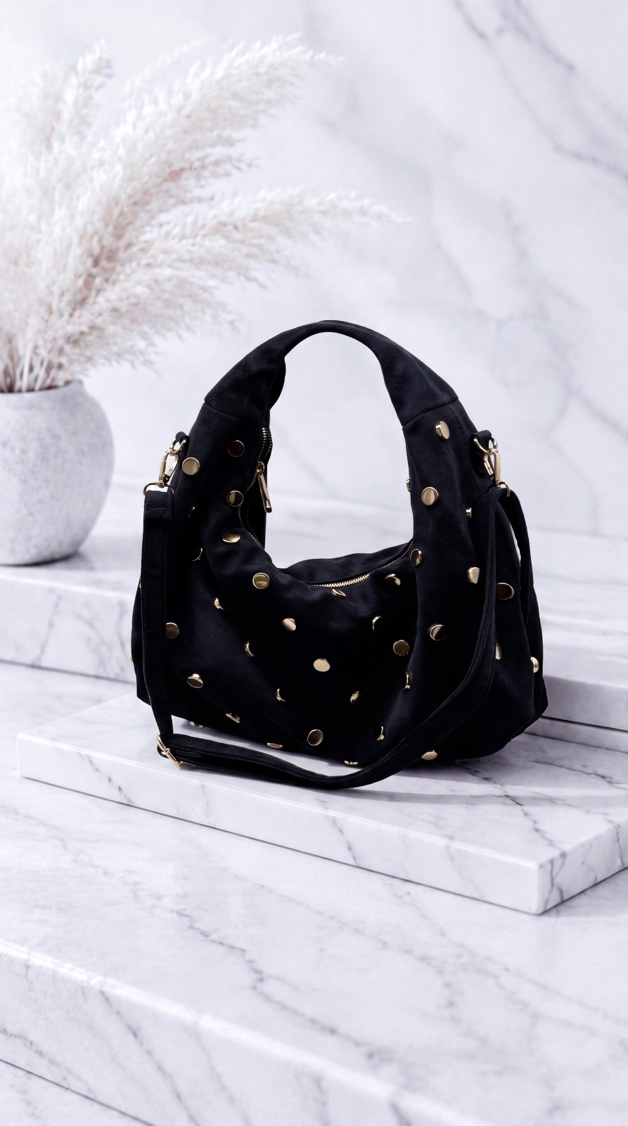 Handtasche Velour Star *Dunkelblau*