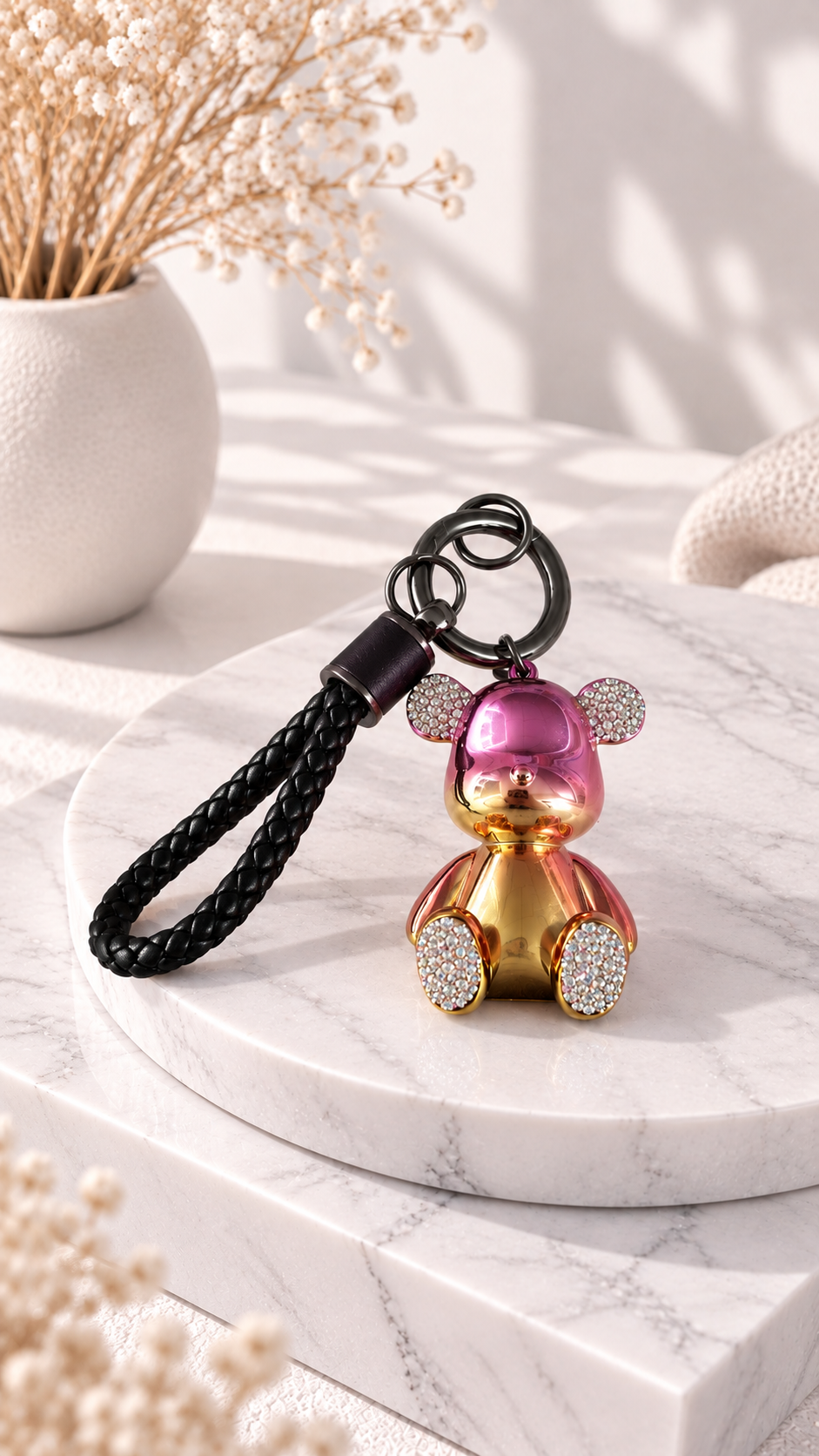 Schlüsselanhänger Sparkling Teddy *Rosé-Gold* - Power of Princess