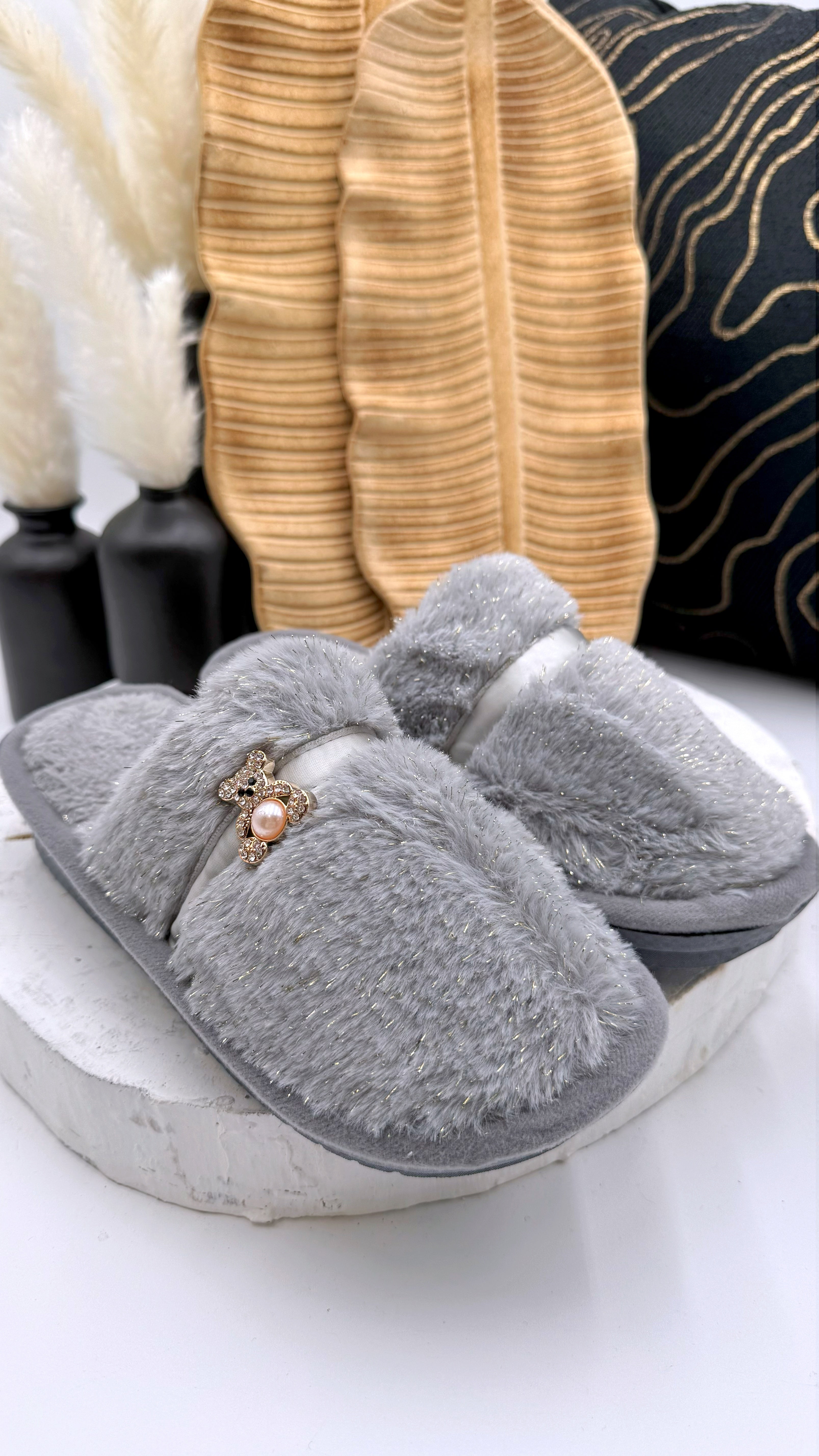 Hausschuhe Little Pearl Bear *Grau*