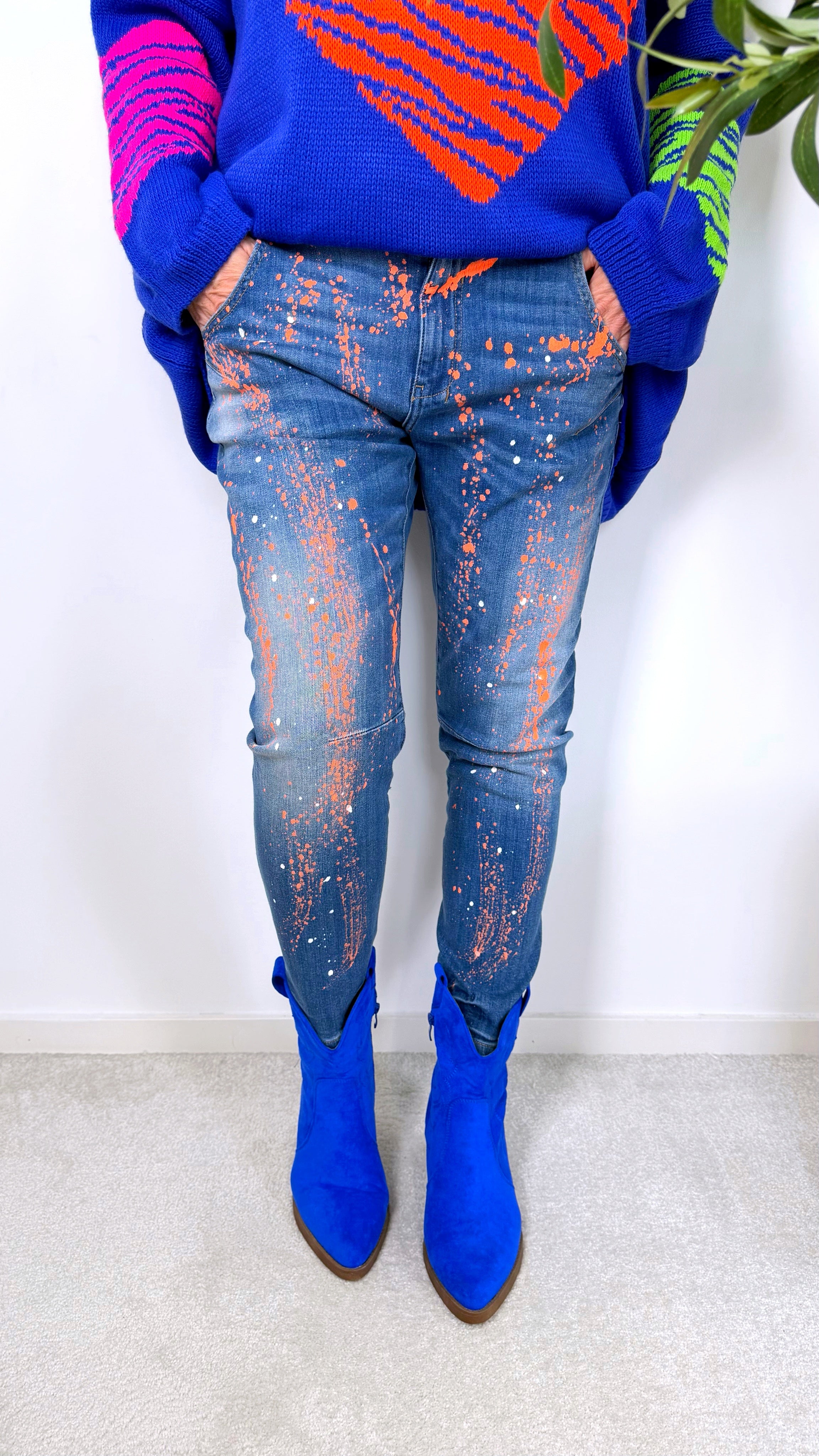 Jeans Art Attack *Neon-Orange* BLAU (SW1731)