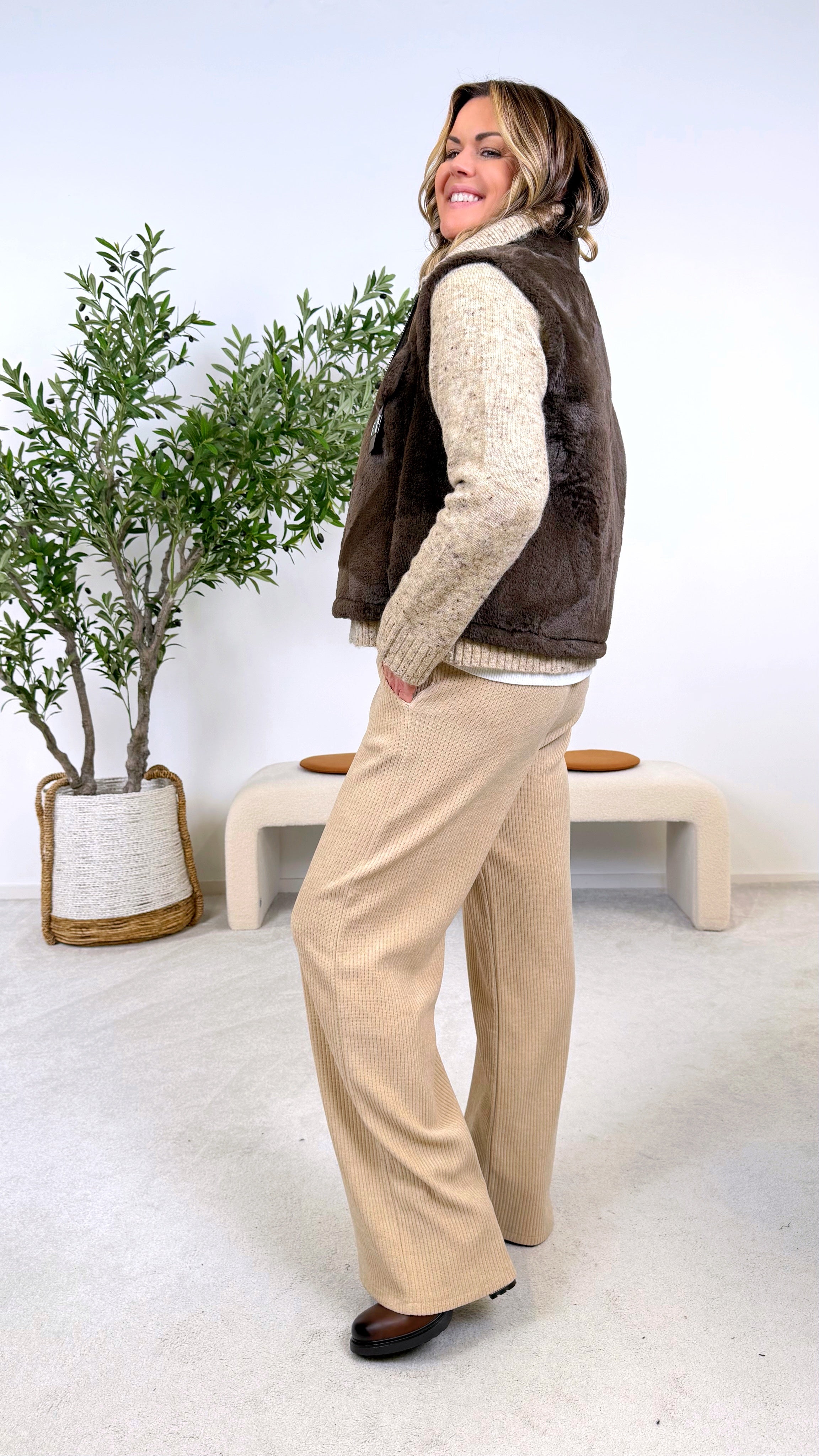 Weite Hose Classy Cord *Beige*