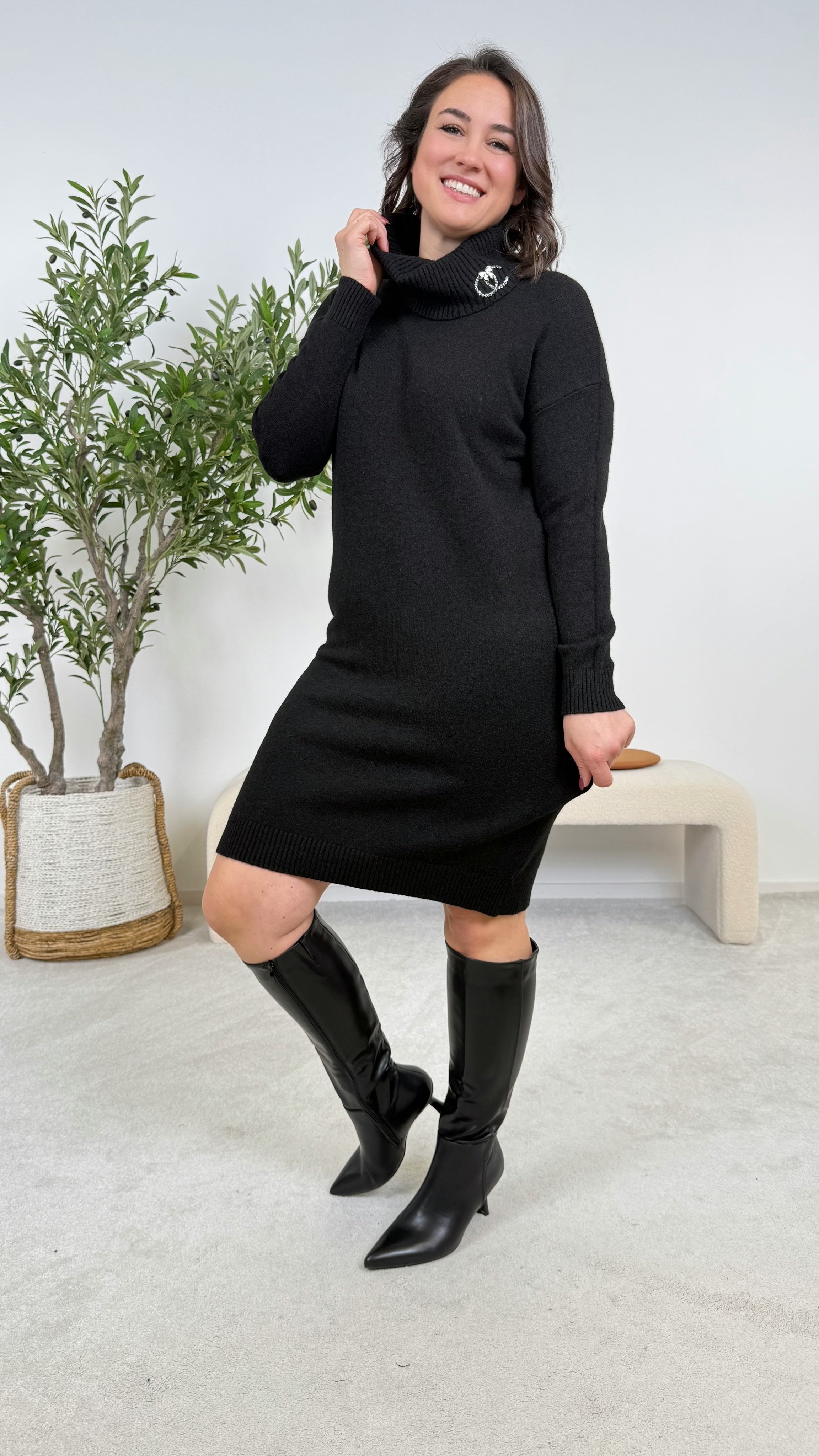 Strickkleid Road Love *Schwarz*