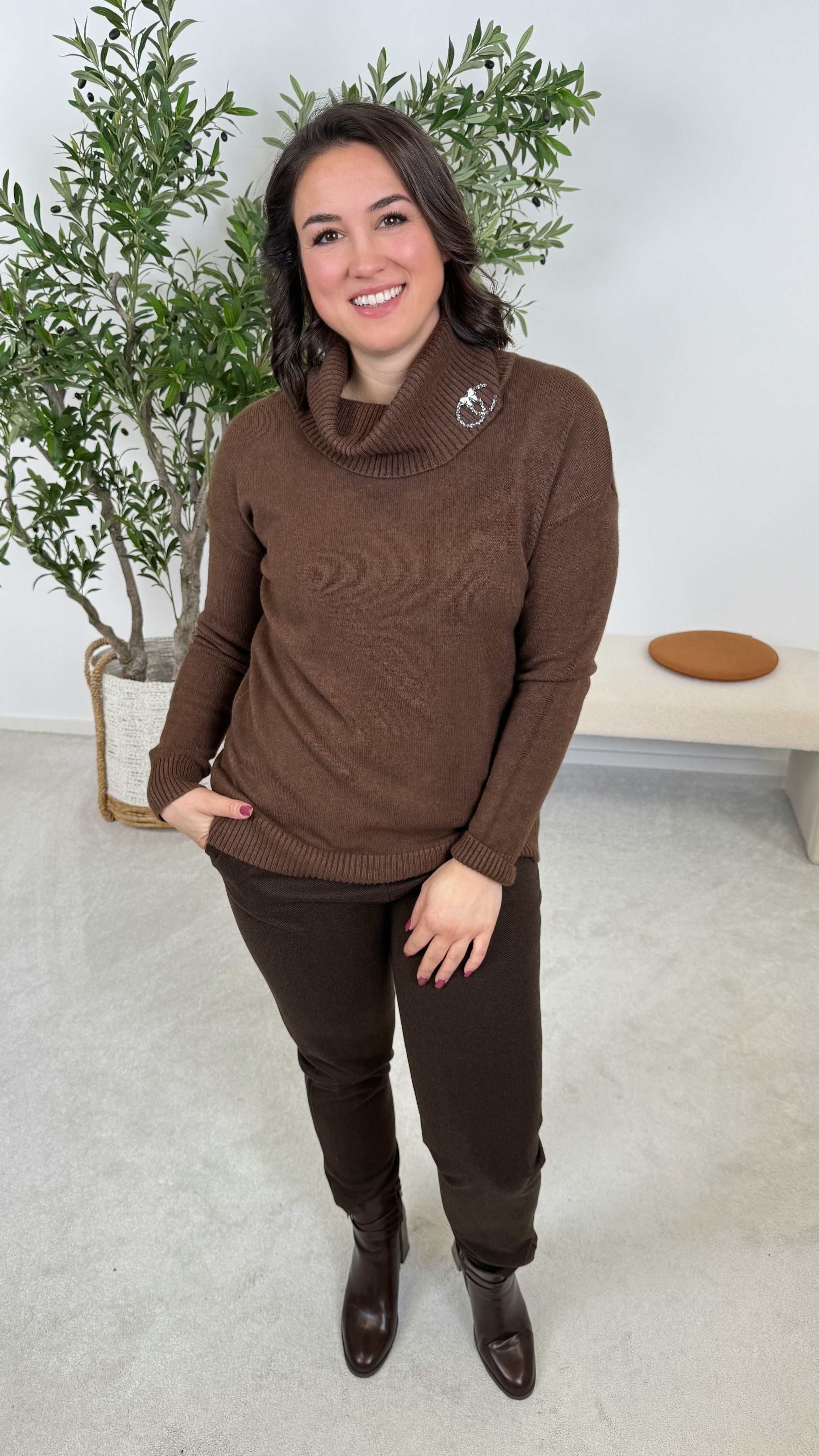 Rollkragenpullover Emerald Dream *Schoko*