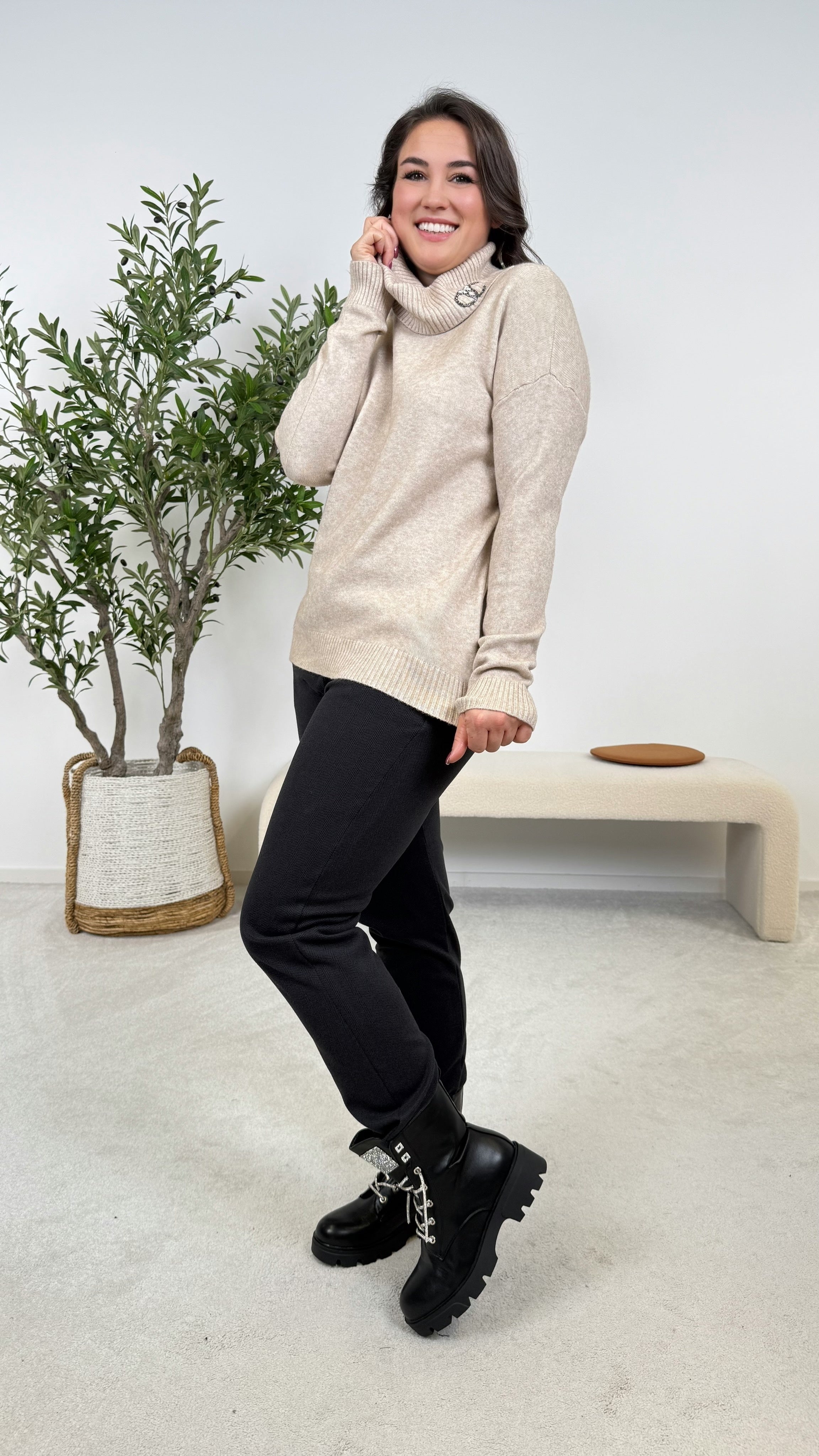 Rollkragenpullover Emerald Dream *Beige*