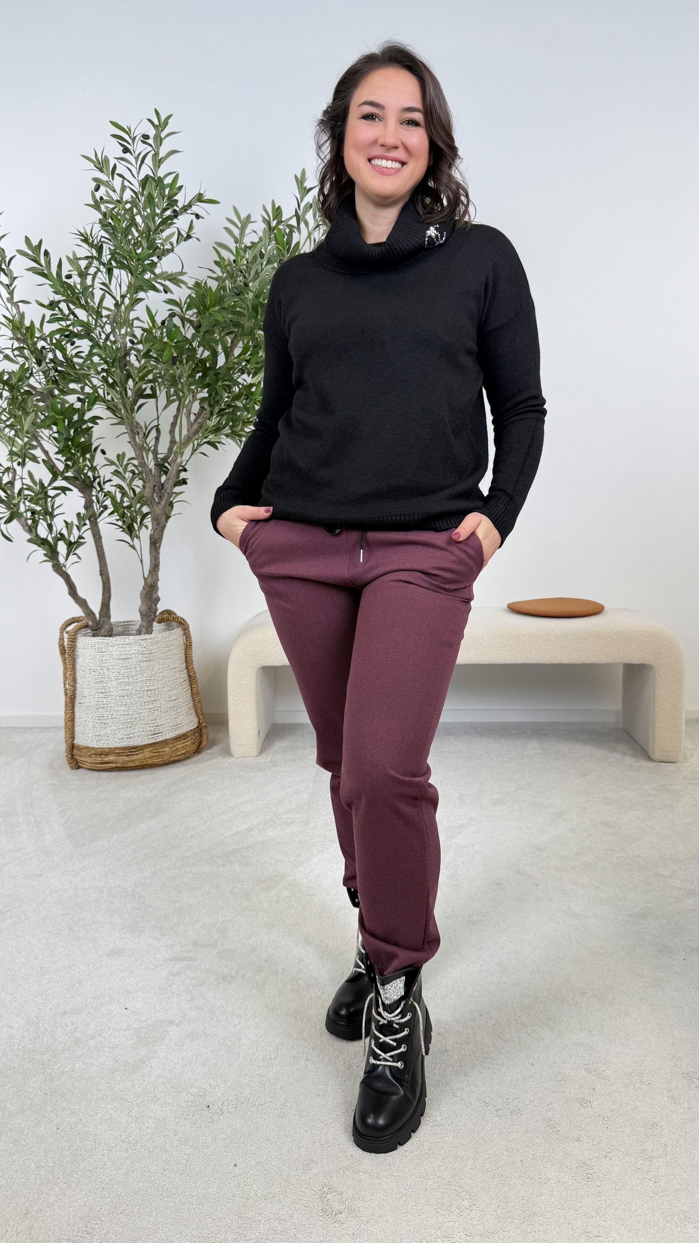 Rollkragenpullover Emerald Dream *Schwarz*