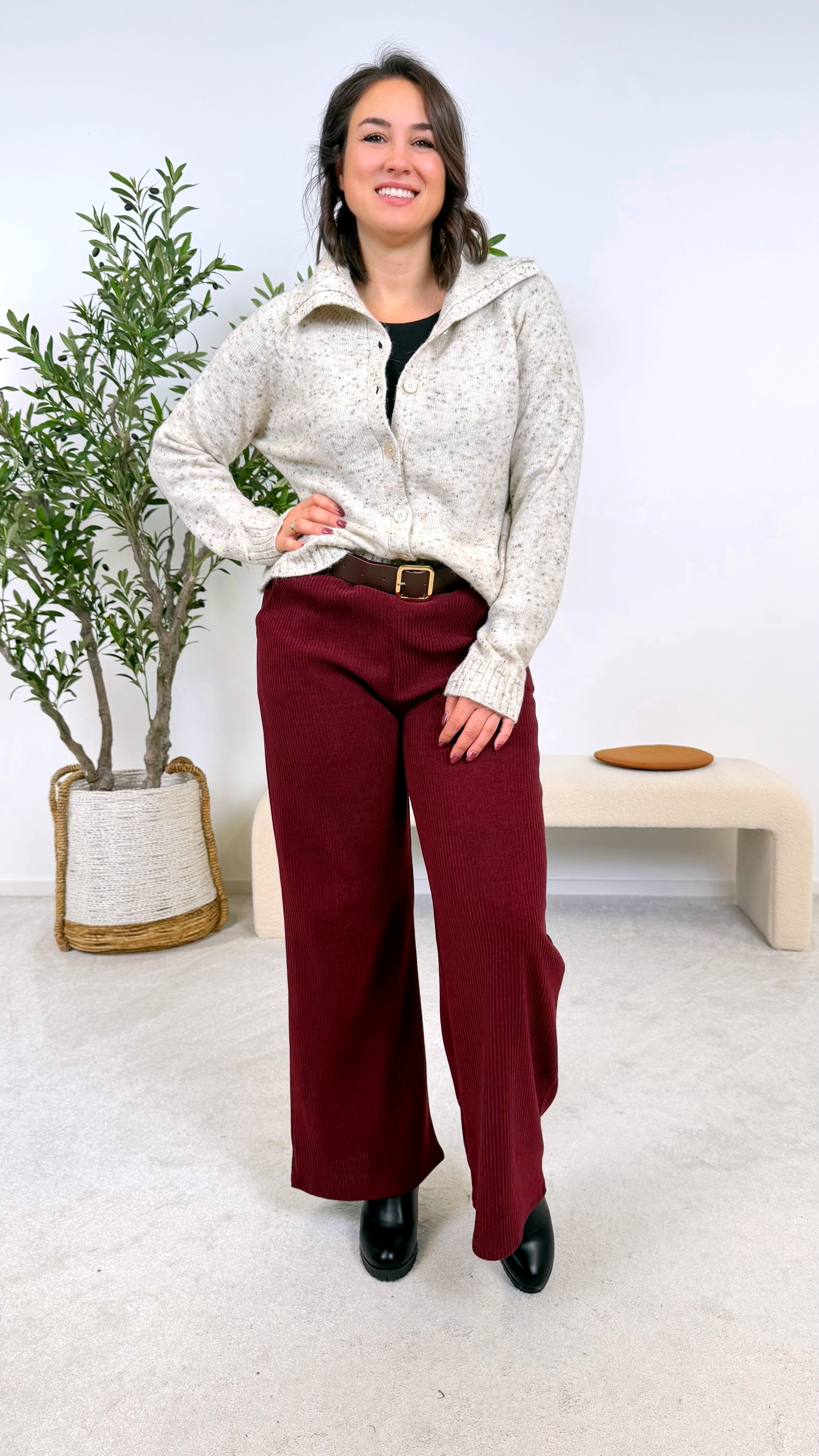 Strickjacke Powder Tweed *Creme*