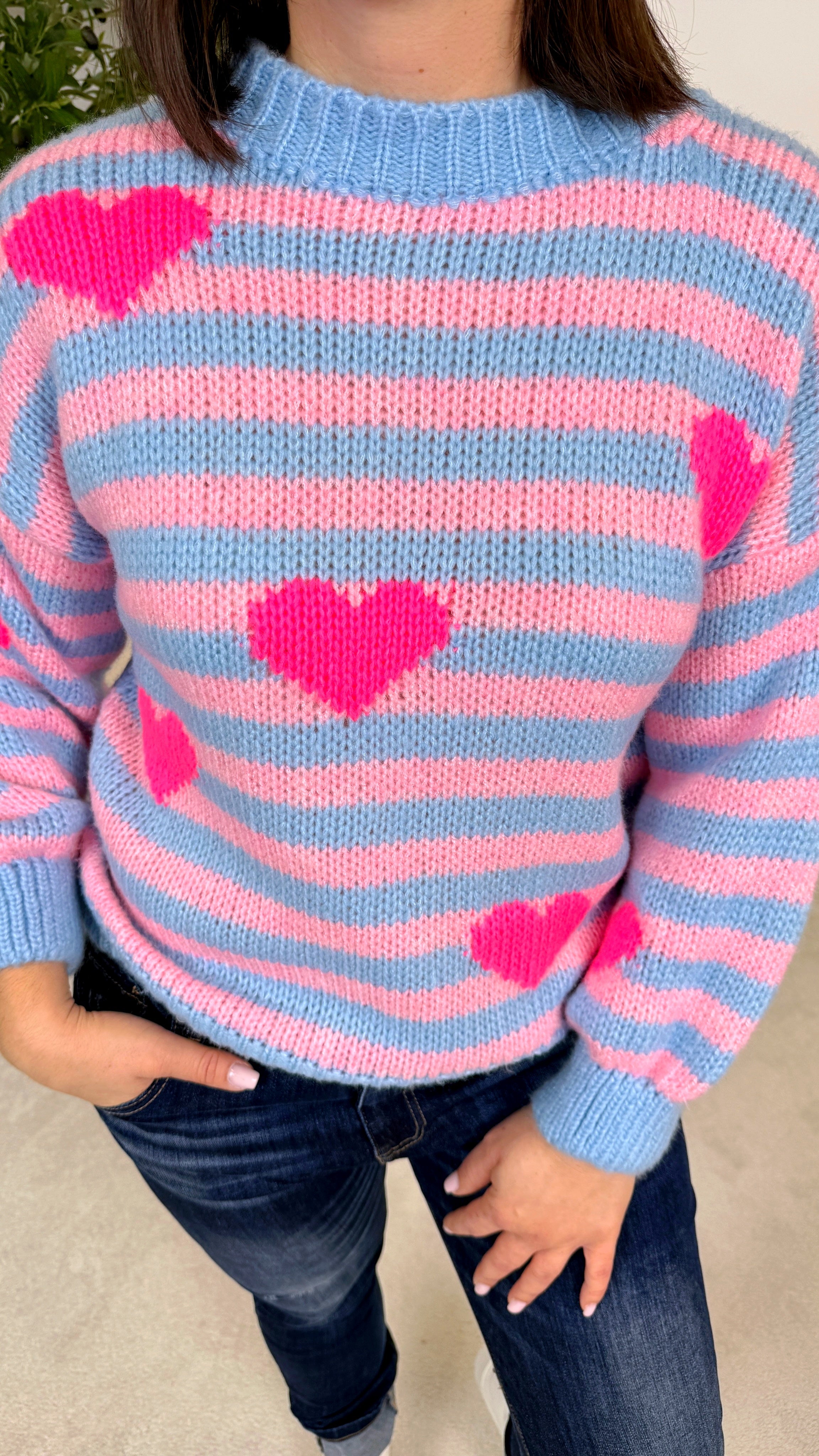 Pullover Sugar Stripe *Blau/Rosa*