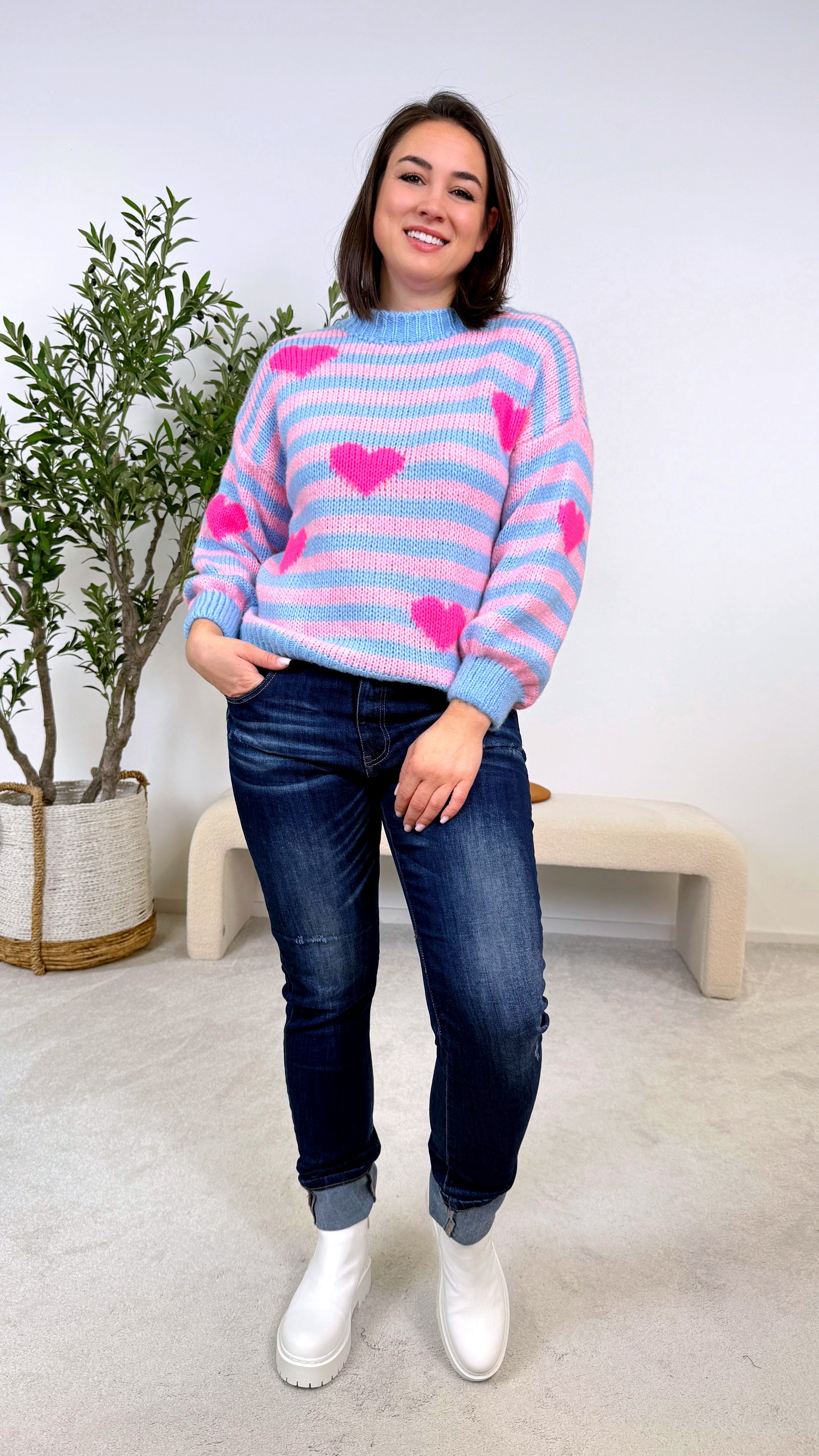 Pullover Sugar Stripe *Blau/Rosa*