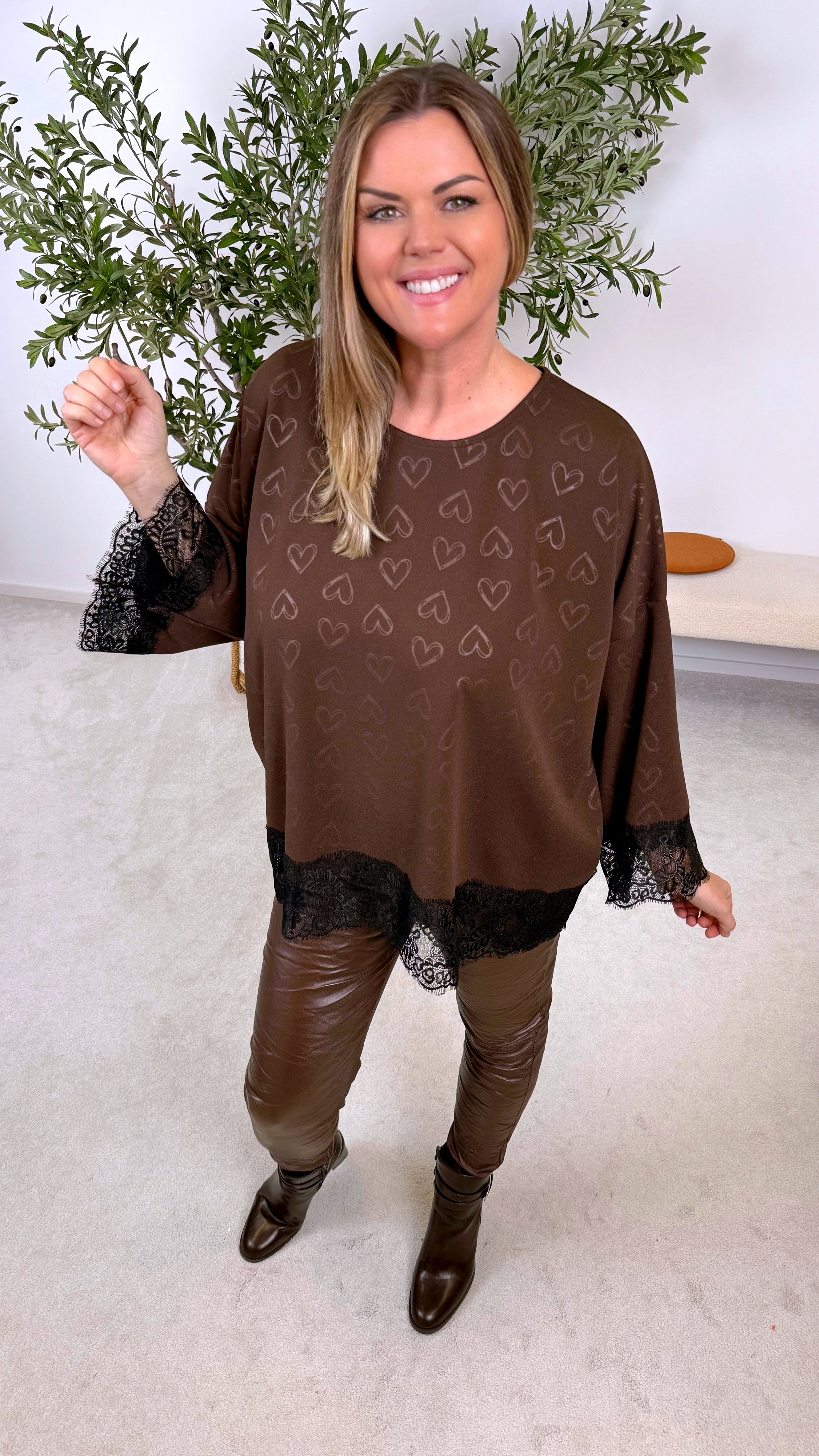 Blusenshirt Roma Kiss *Schoko*