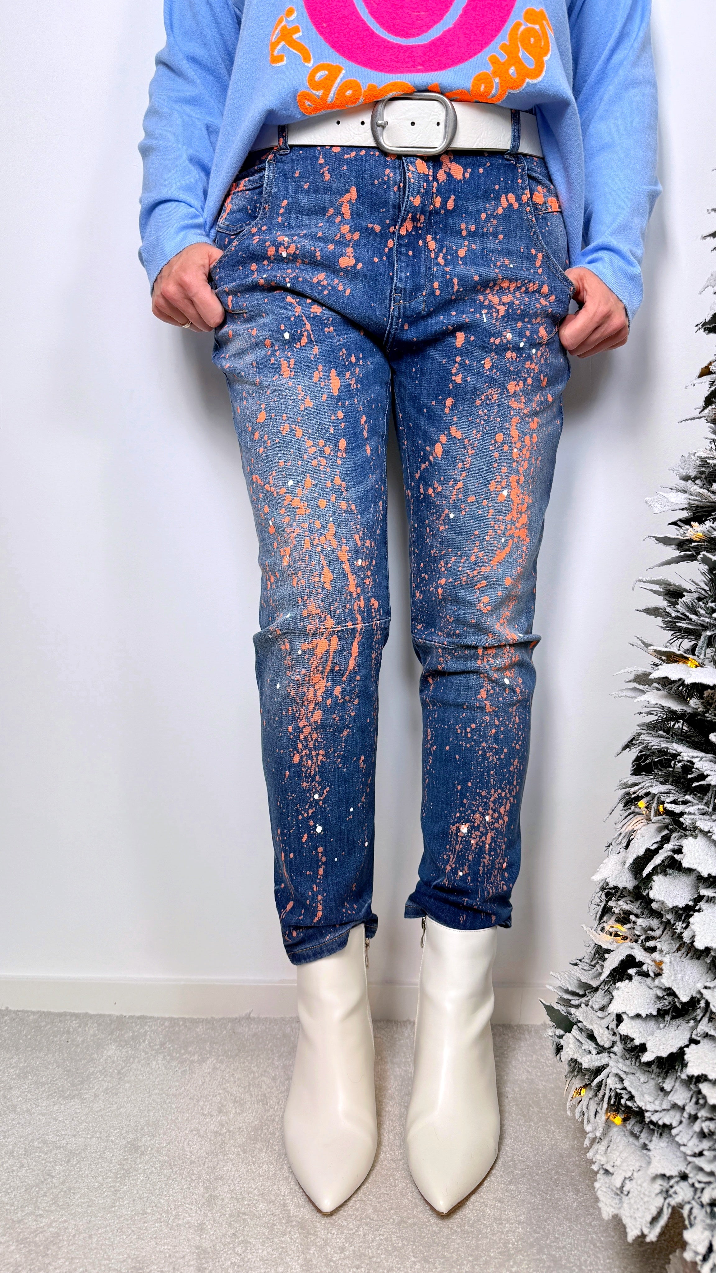 Jeans Art Attack *Neon-Orange* BLAU (SW1731)