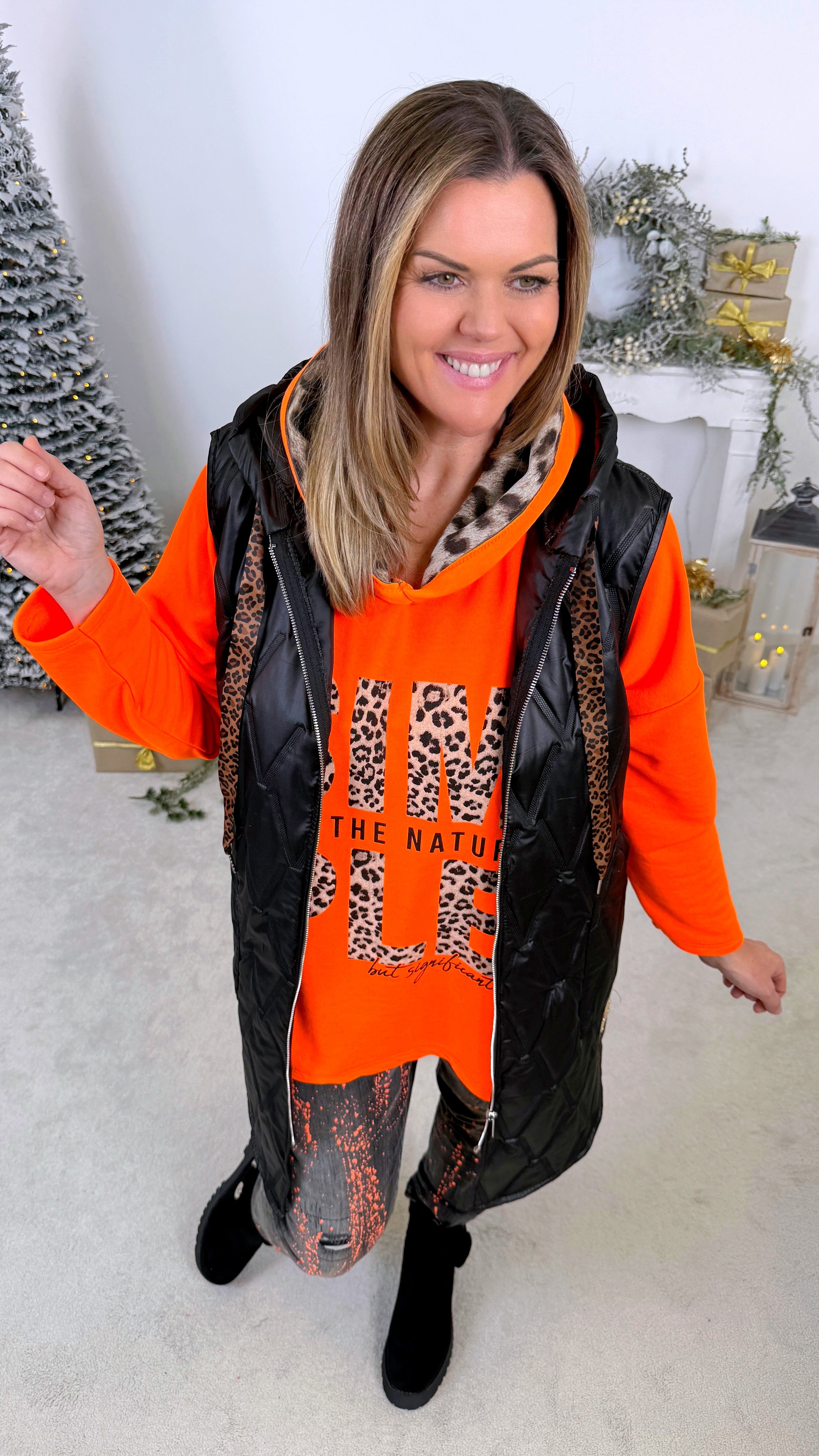 Long-Hoodie Feel the Nature *Neon-Orange*