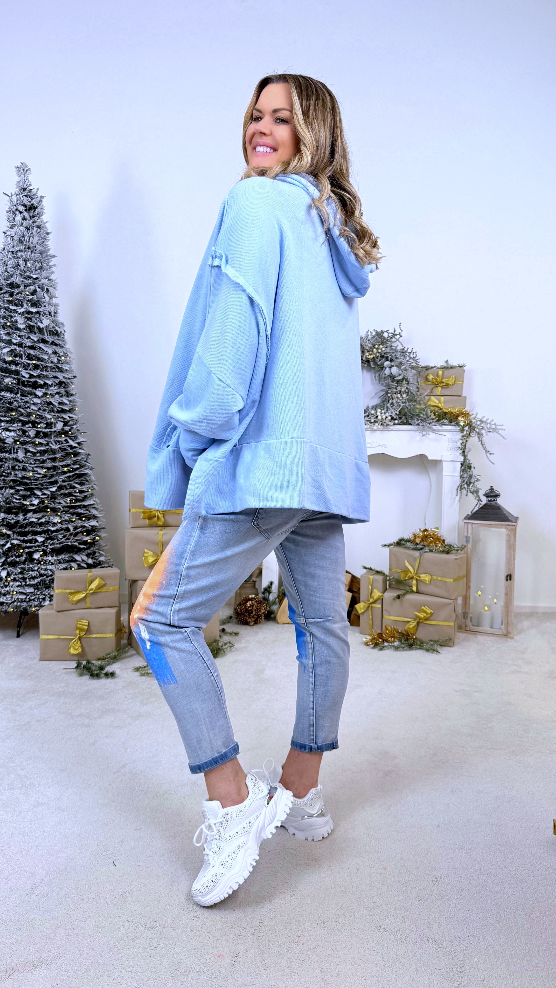 Hoodie Dreamy Velvet *Hellblau*