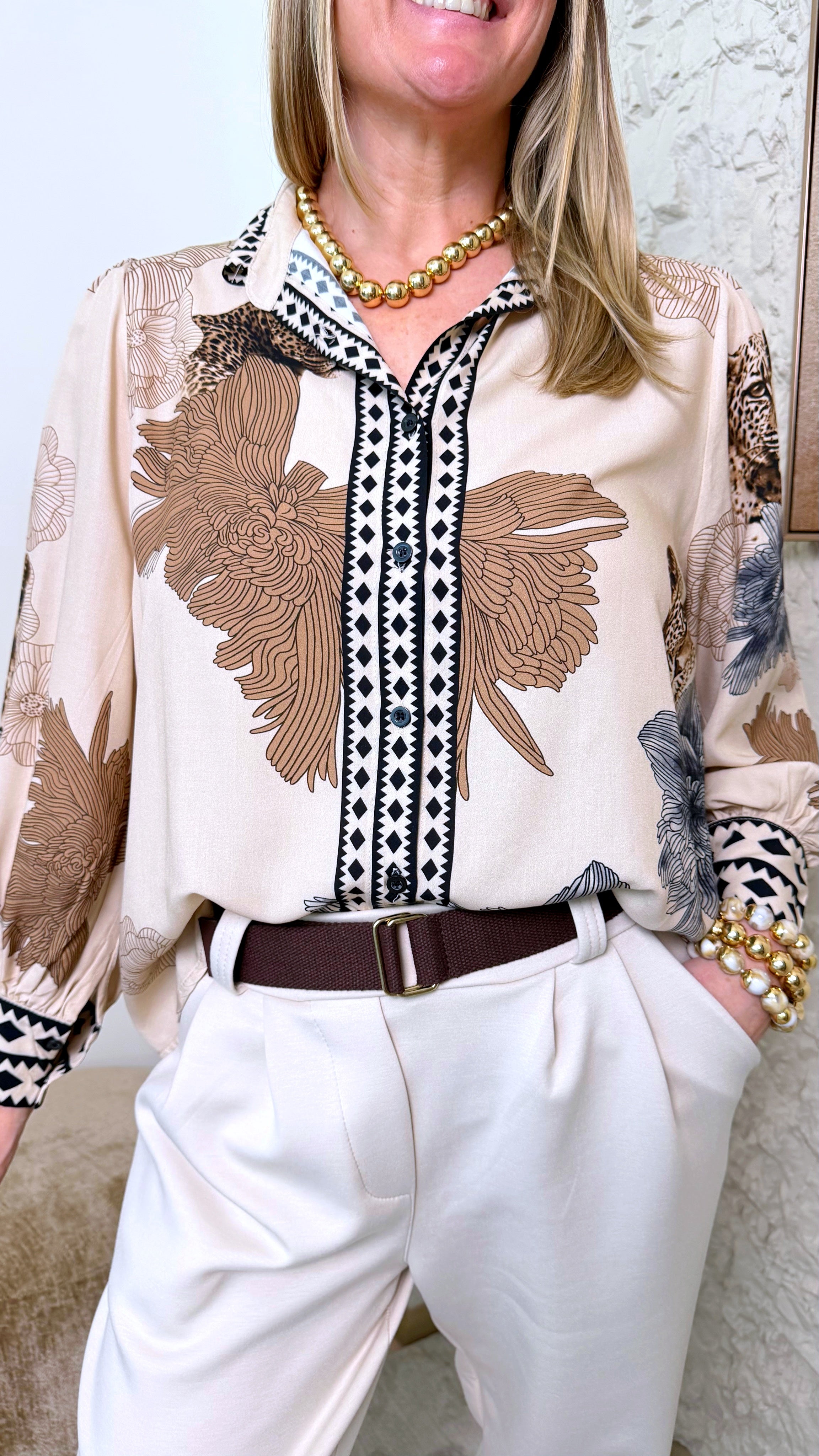 Bluse Jungle Art Couture *Beige*