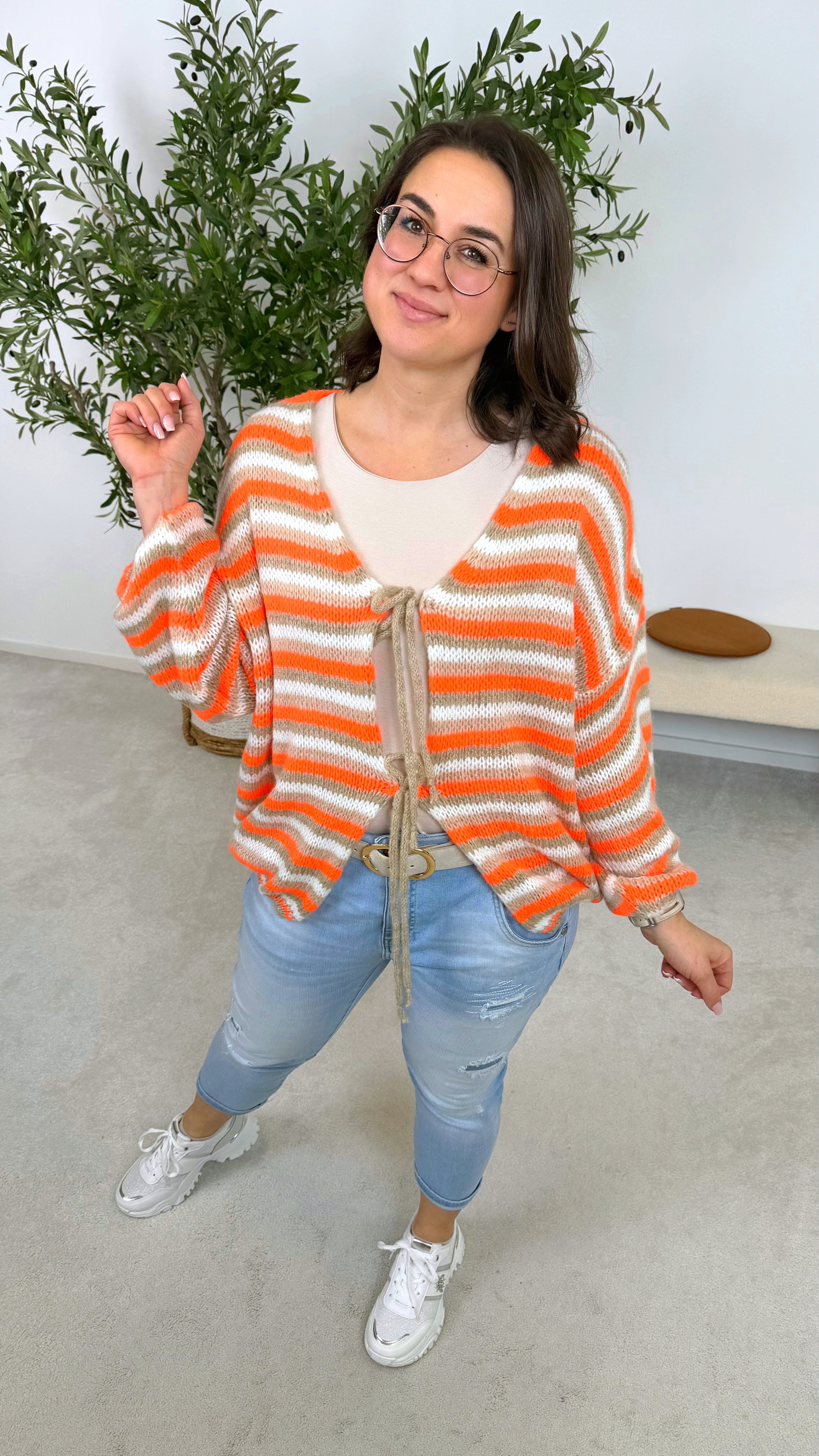 Cardigan Soft Stripes *Orange*