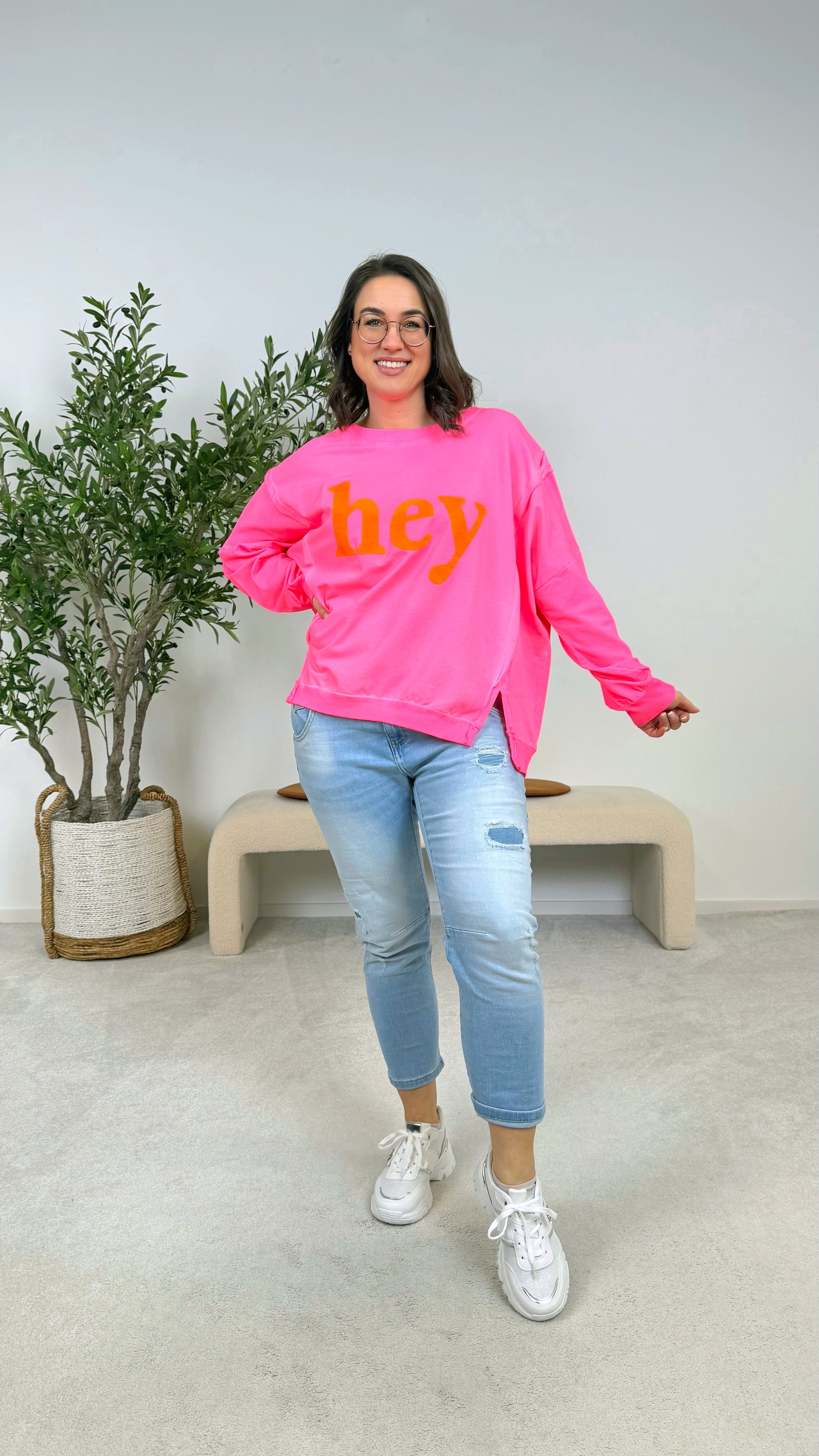 Pullover Happy Days *Neon Pink*