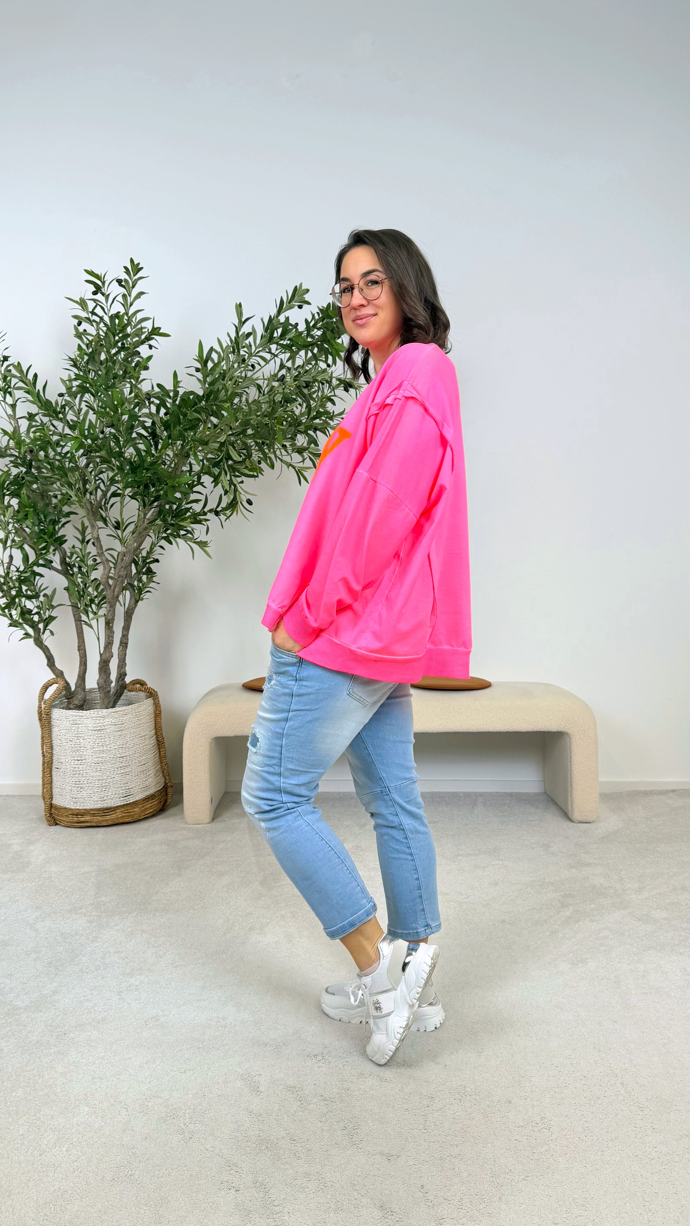 Pullover Happy Days *Neon Pink*