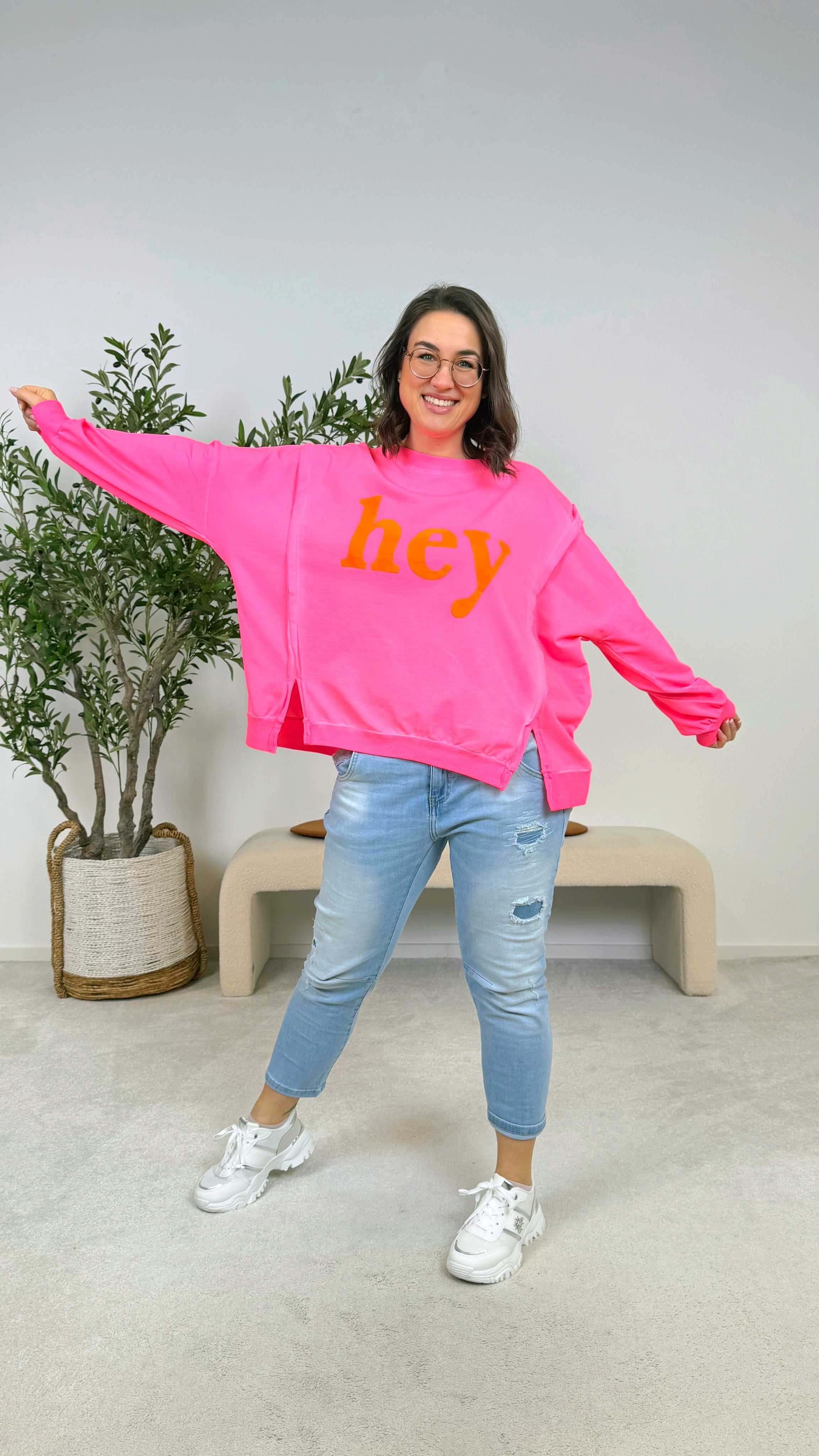 Pullover Happy Days *Neon Pink*