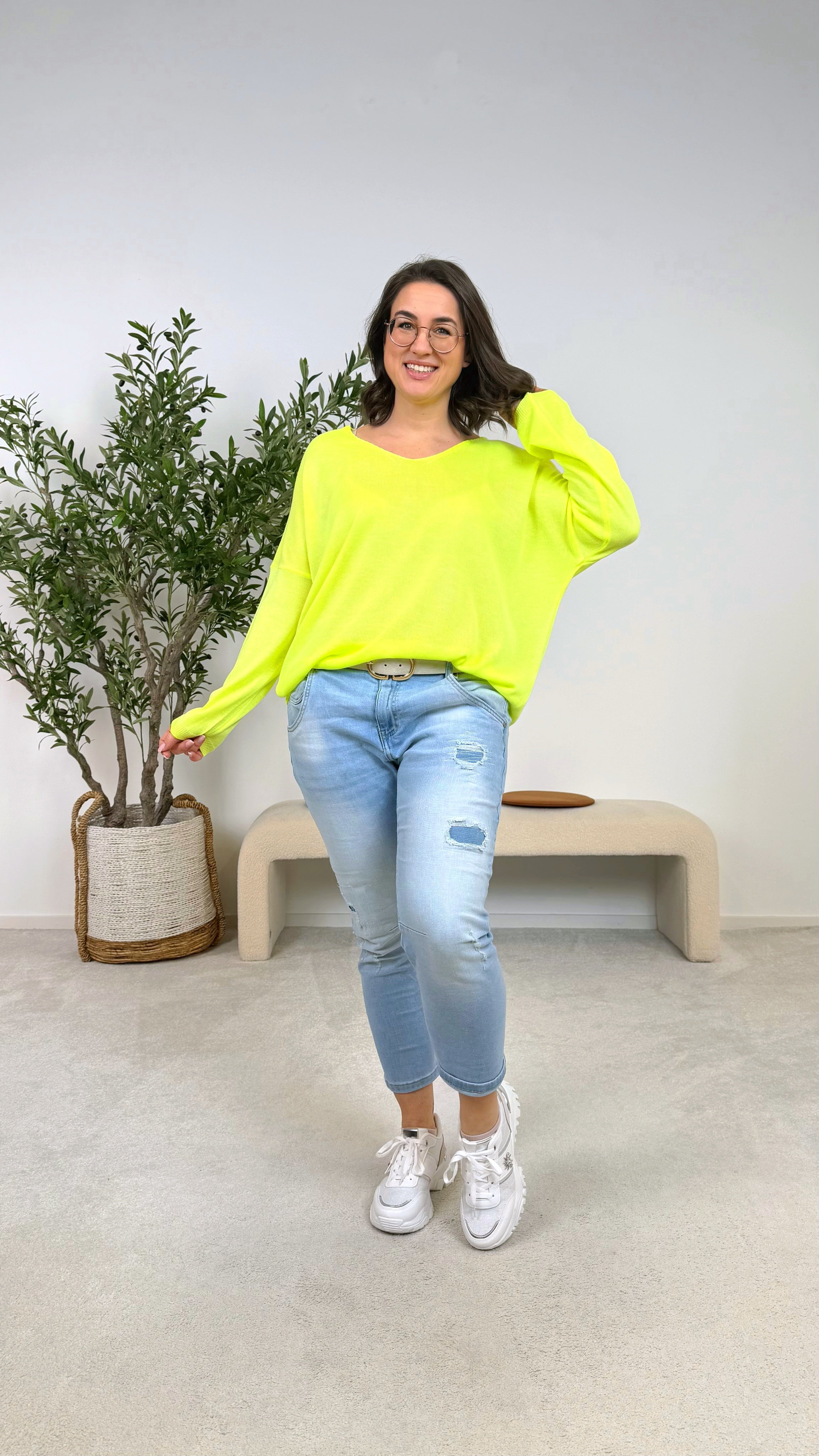 Strickshirt Featherlight Springy *Neon Gelb*