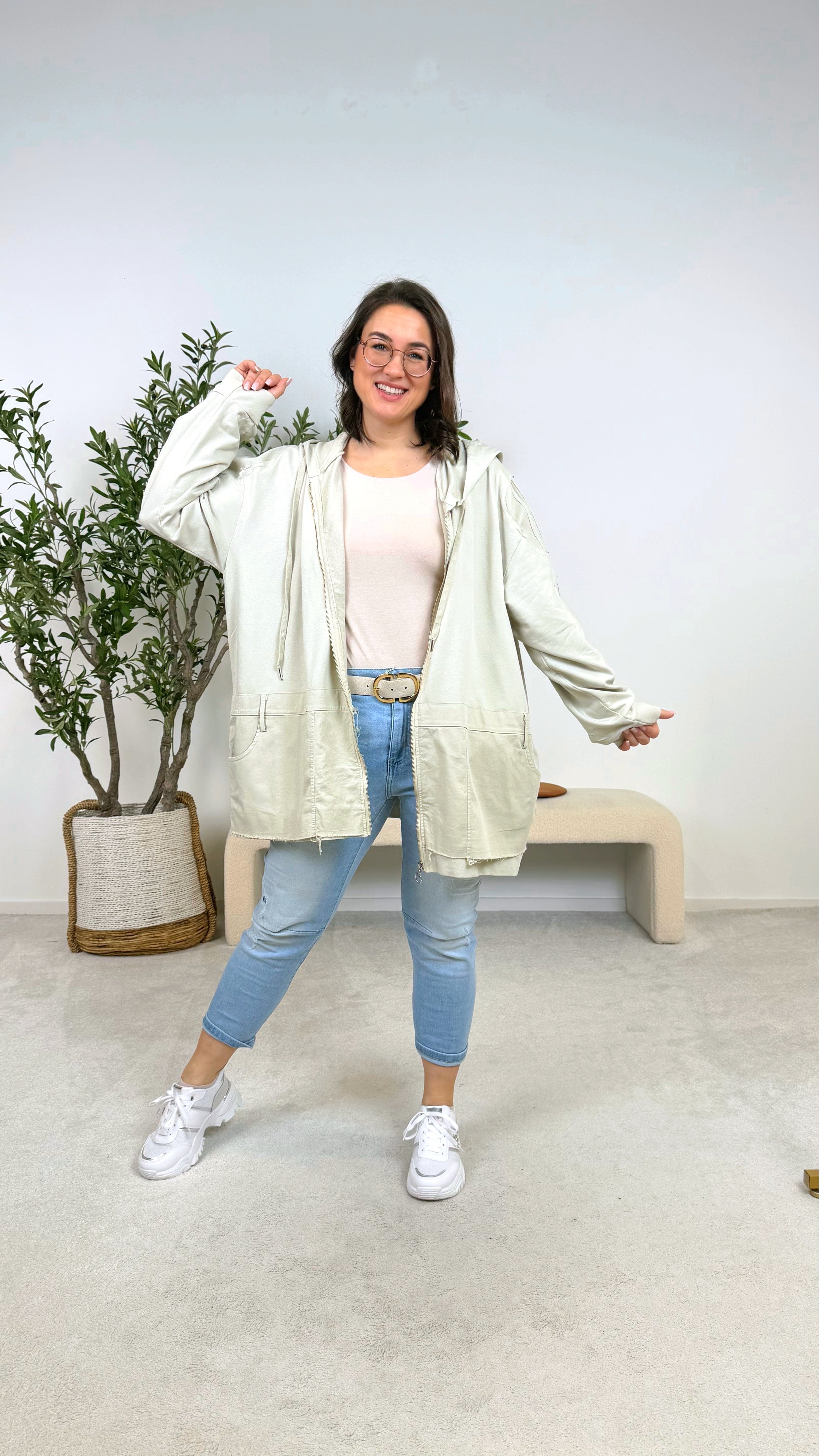 Sweatjacke Zip Me Up *Beige*