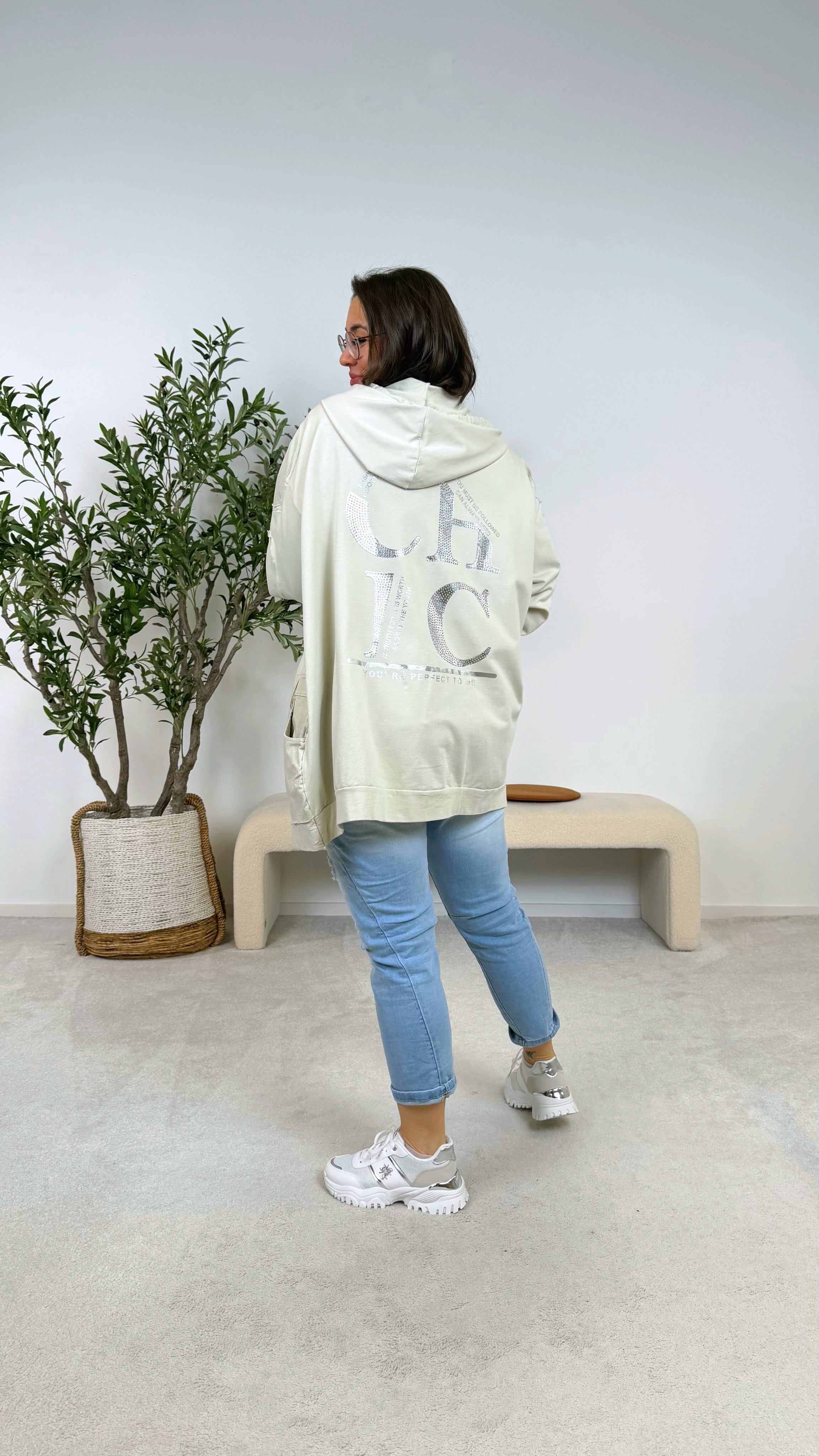 Sweatjacke Zip Me Up *Beige*