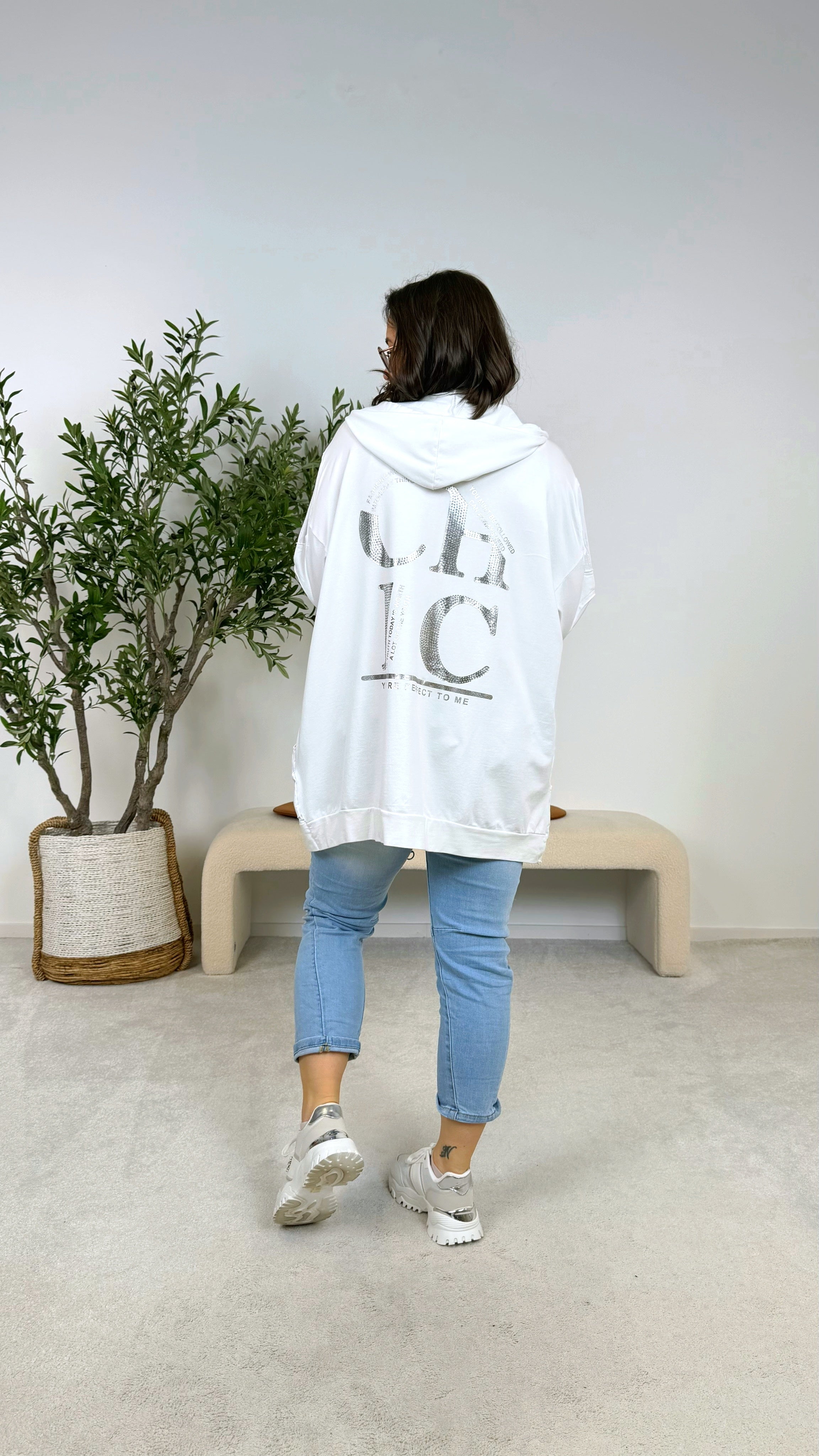 Sweatjacke Zip Me Up *Weiß*