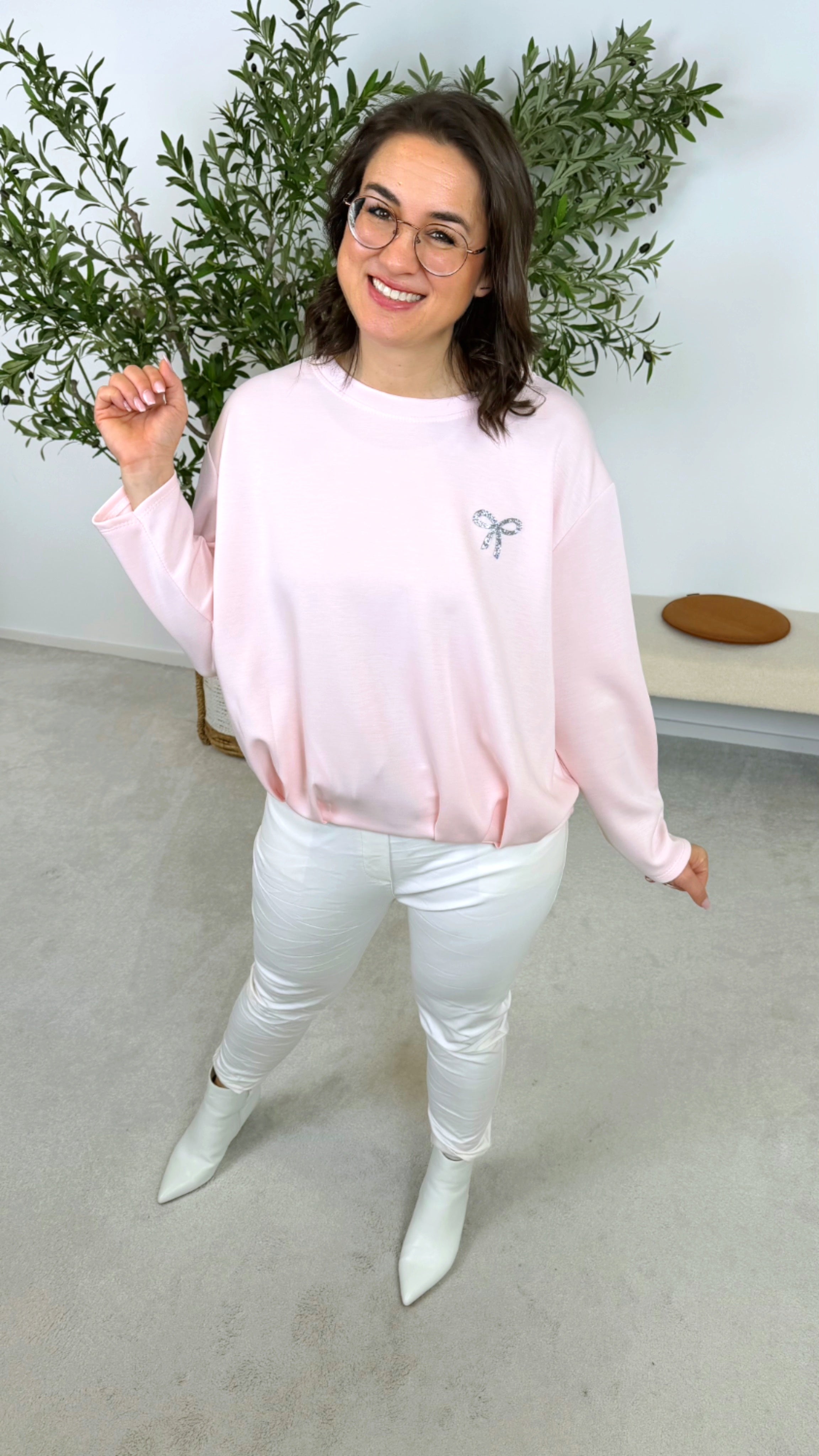 Sweatshirt Sparkle Ribbon *Rosa*