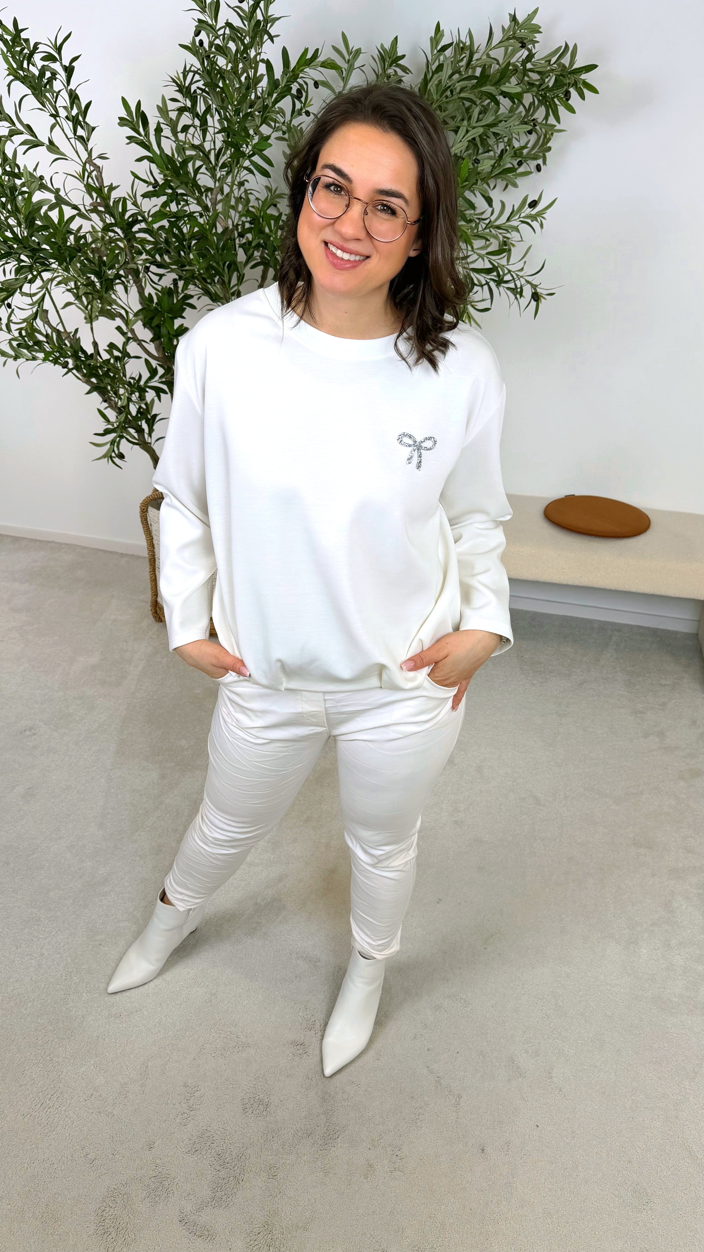 Sweatshirt Sparkle Ribbon *Weiß*