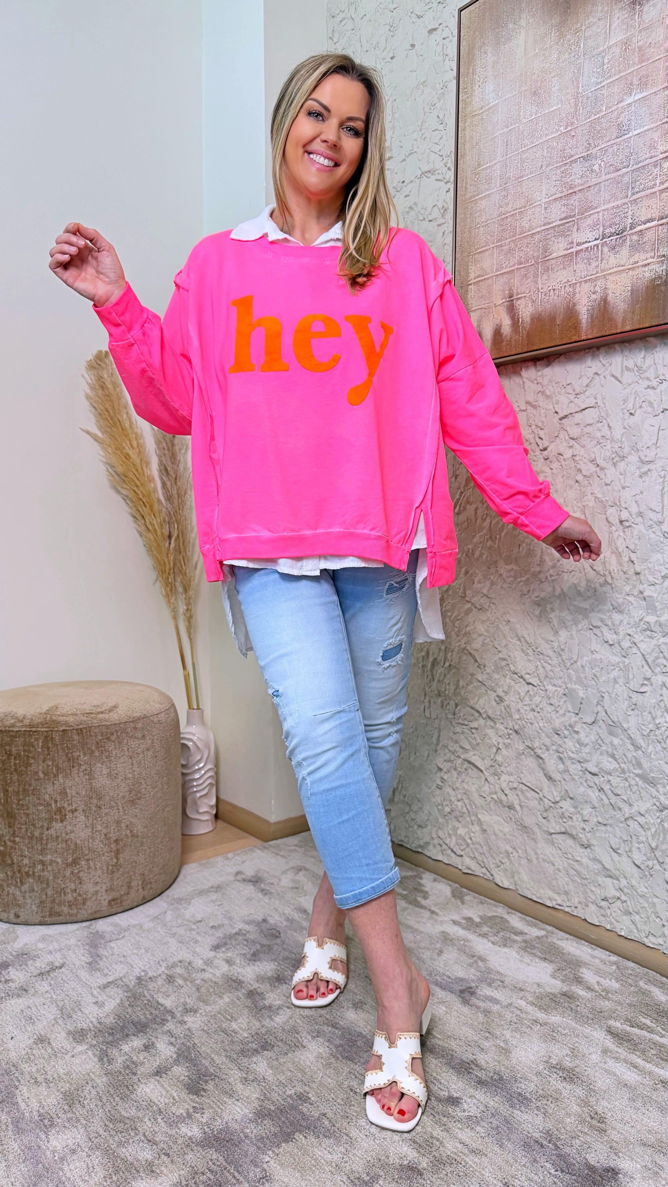 Pullover Happy Days *Neon Pink*