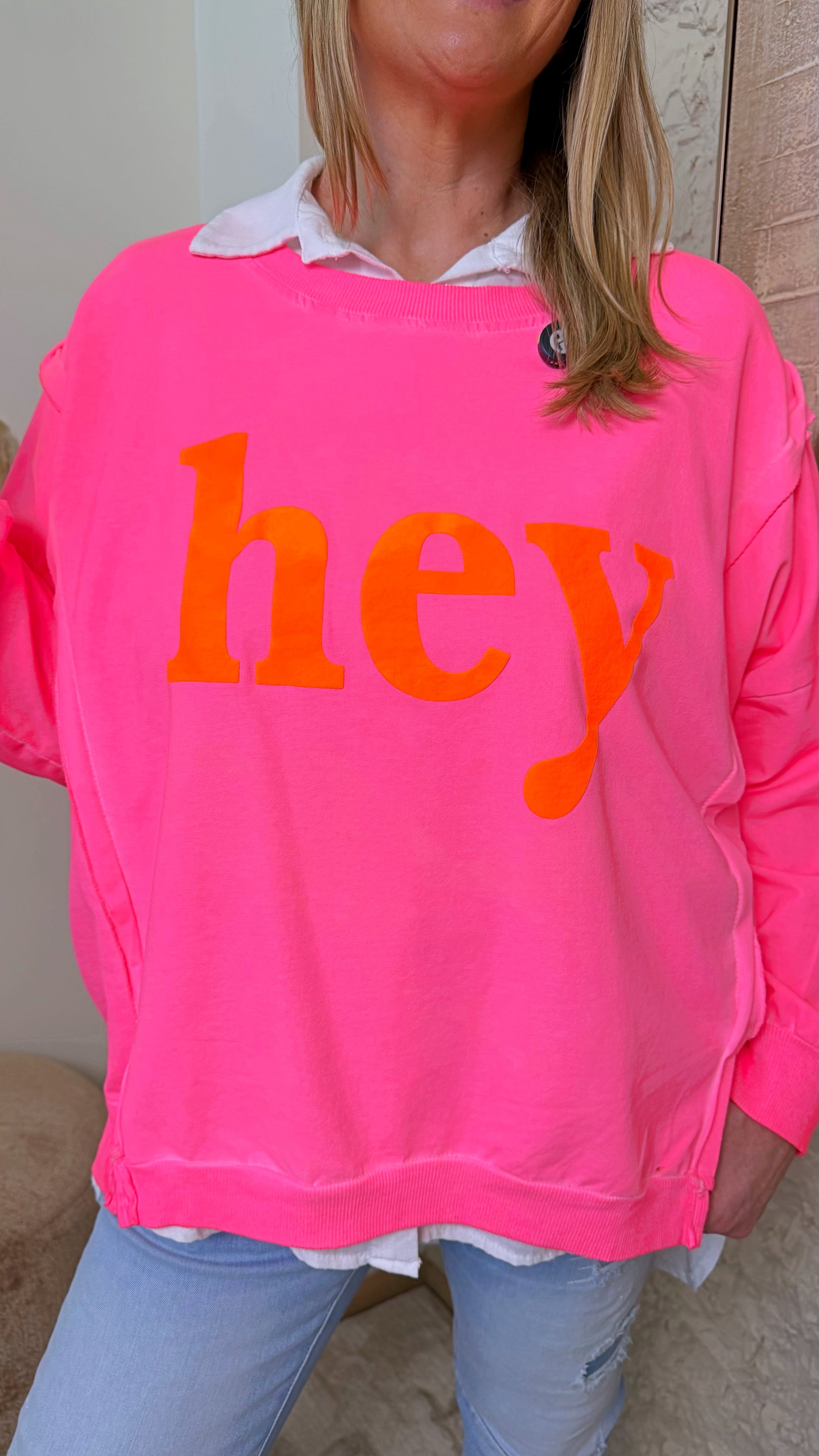 Pullover Happy Days *Neon Pink*