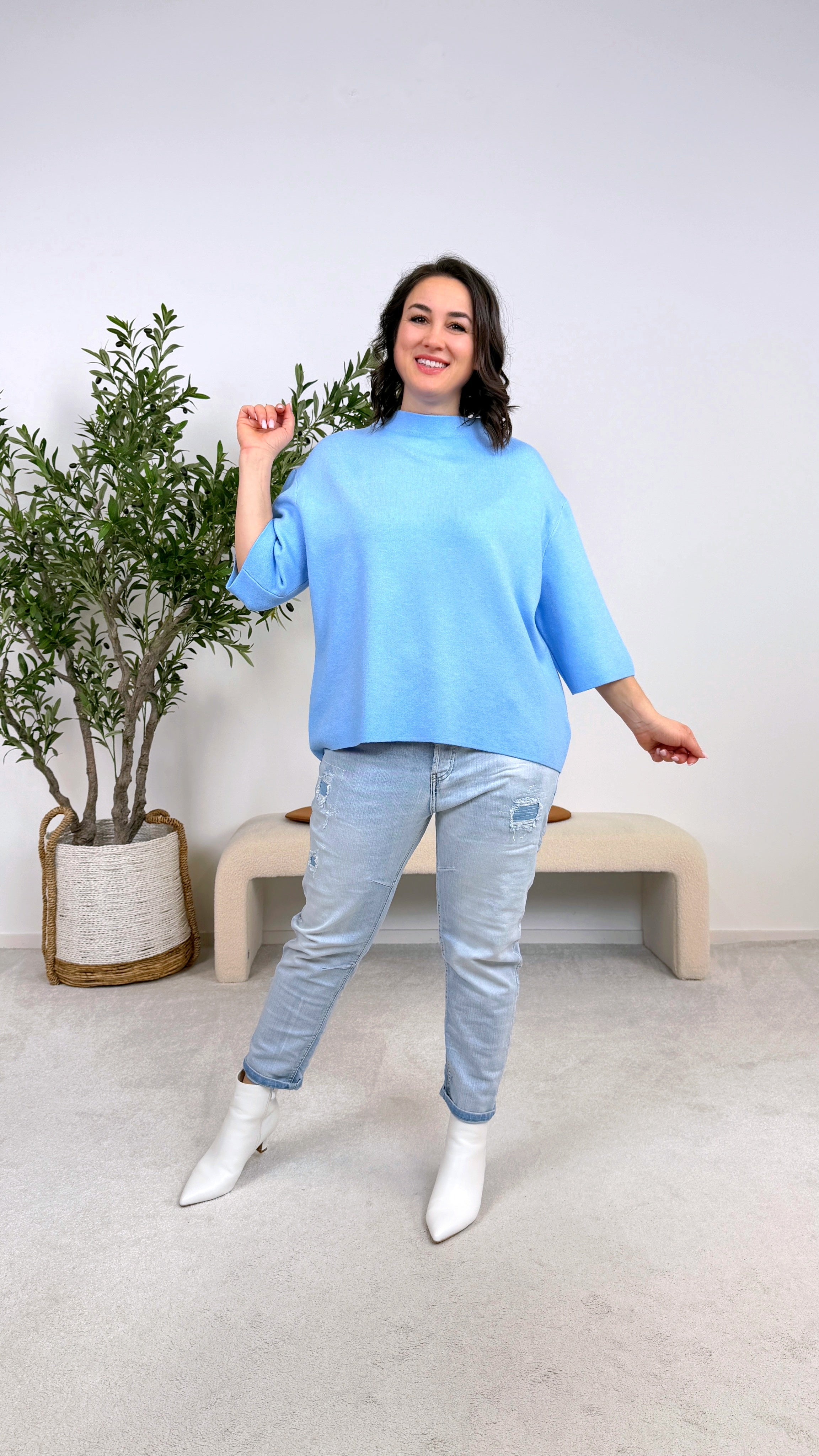 Strickshirt Clean Chic *Blau*