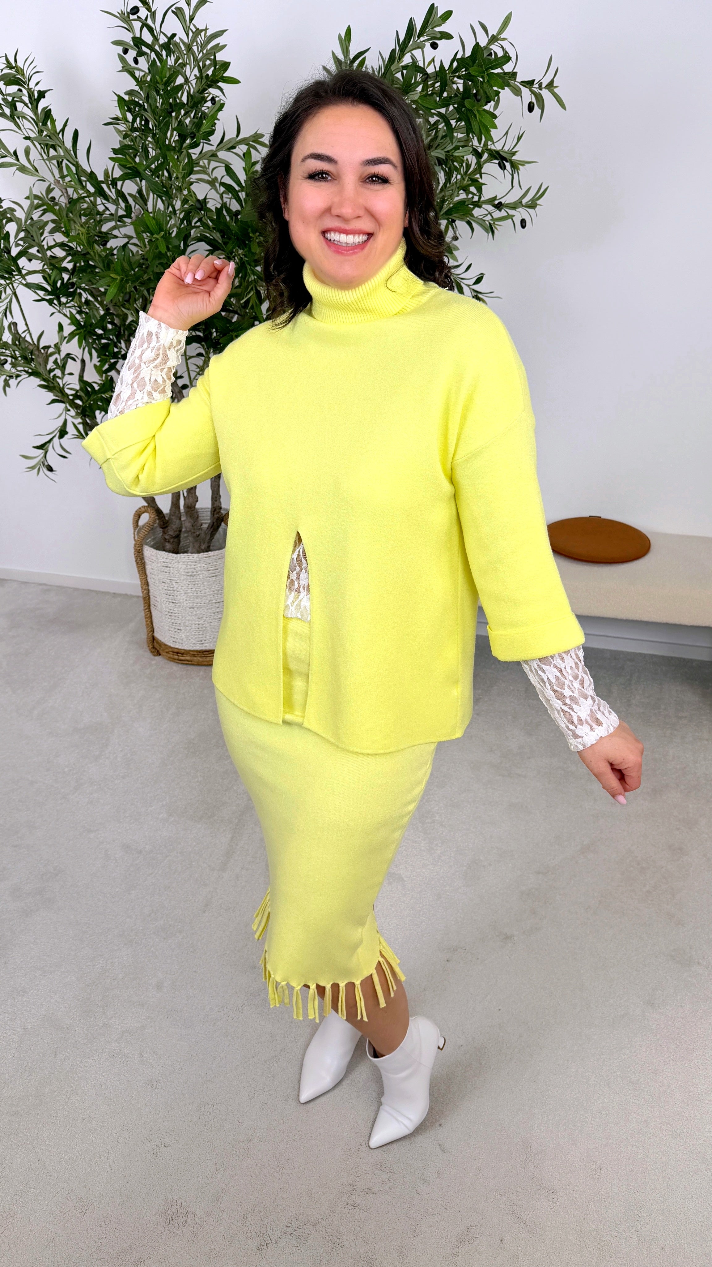 Rollkragenpullover Powder Dream *Gelb*