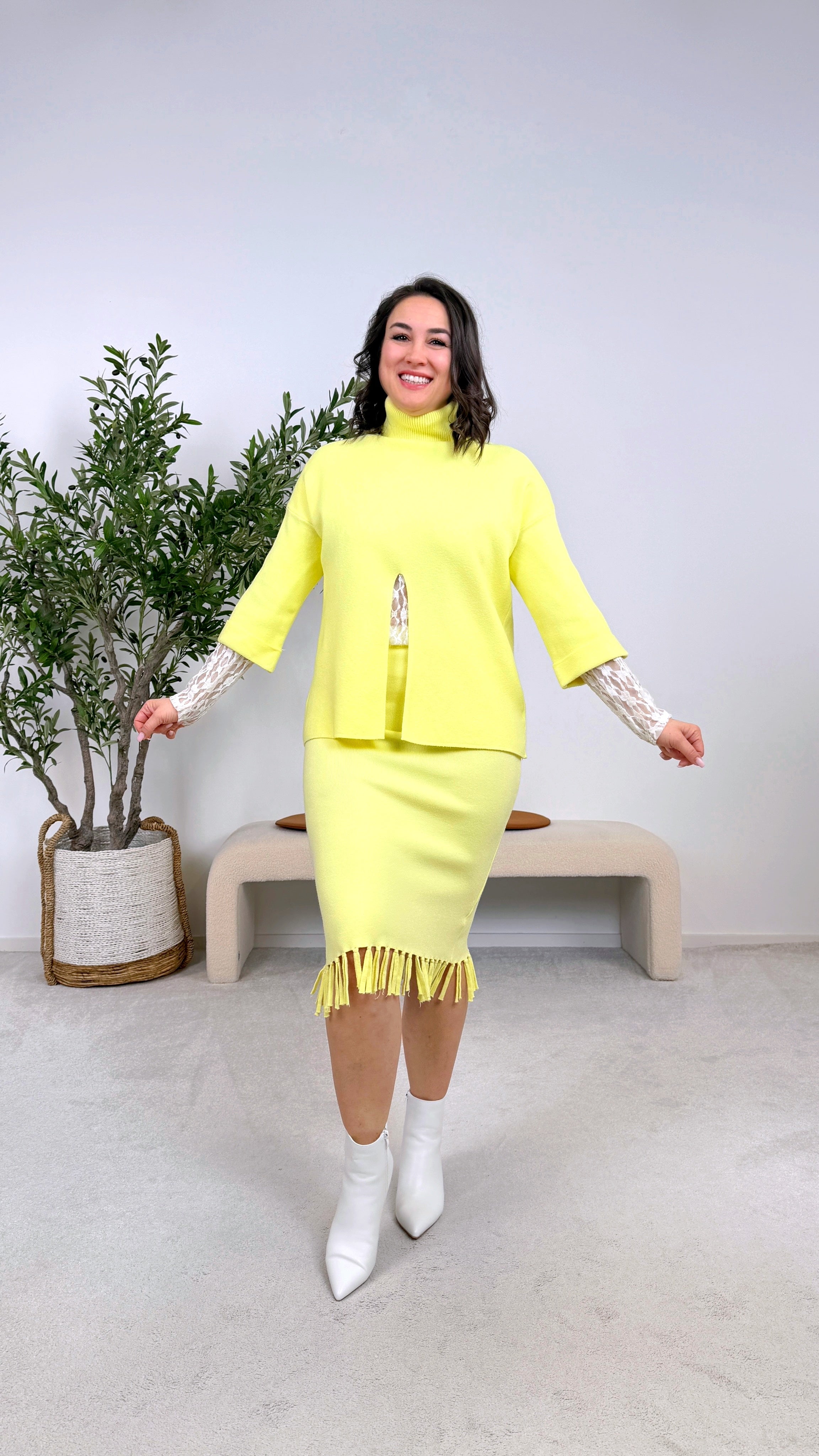 Rollkragenpullover Powder Dream *Gelb*