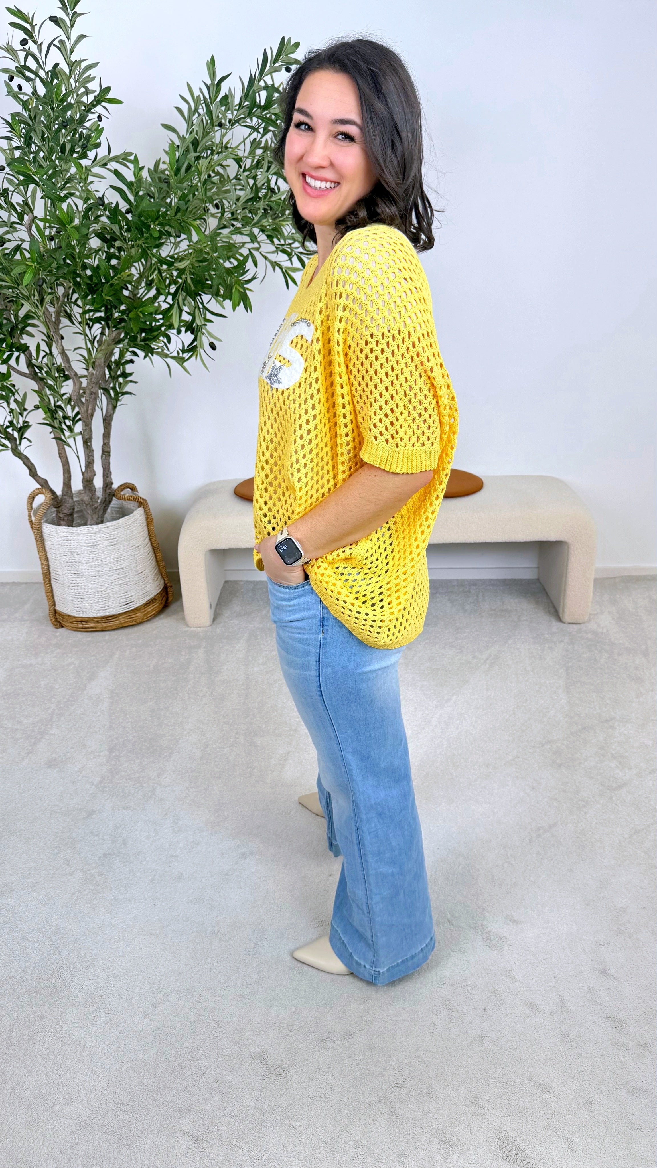 Strickshirt Paris Mesh *Gelb*