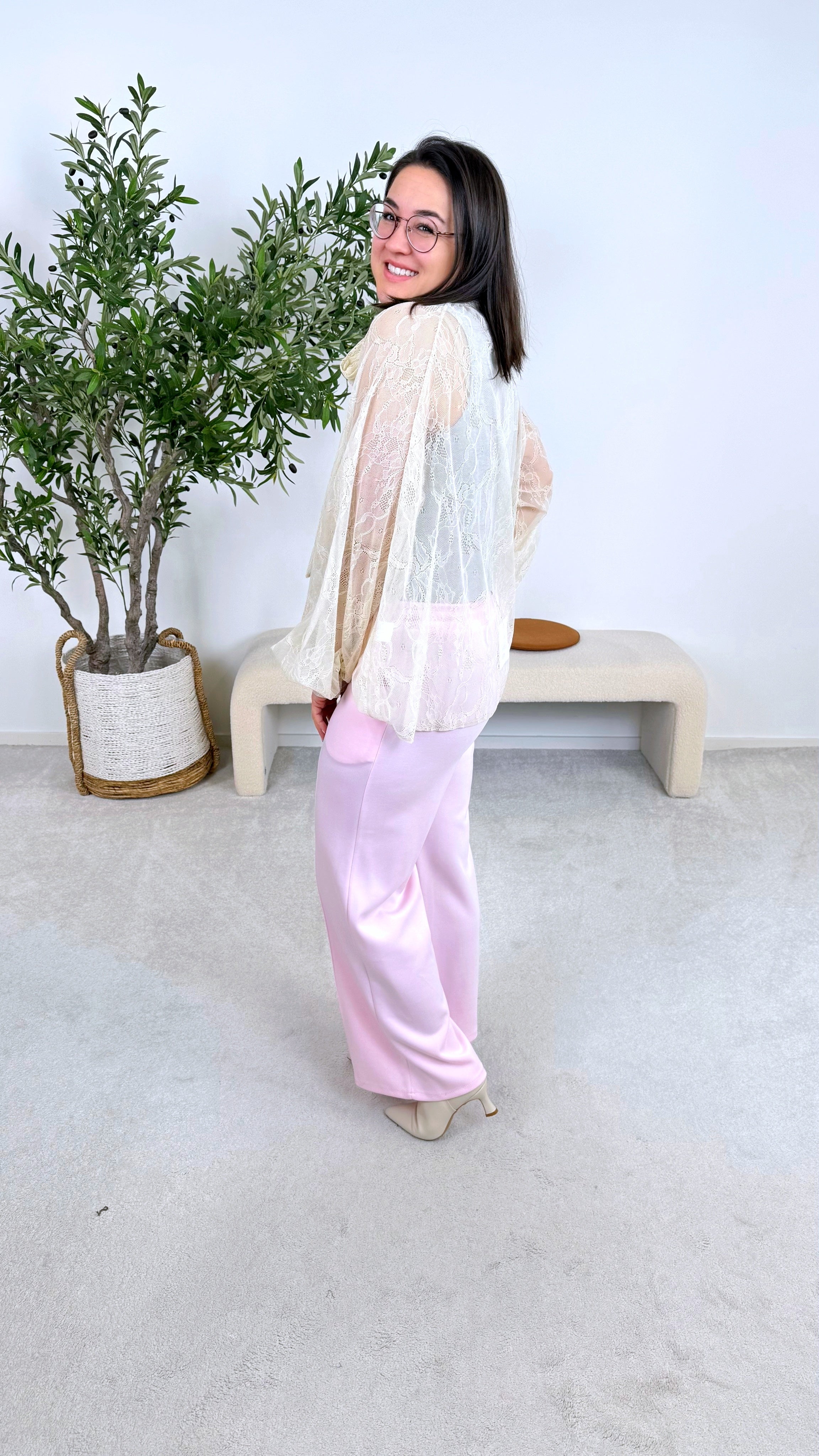 Bluse Romantic Overlay *Creme*