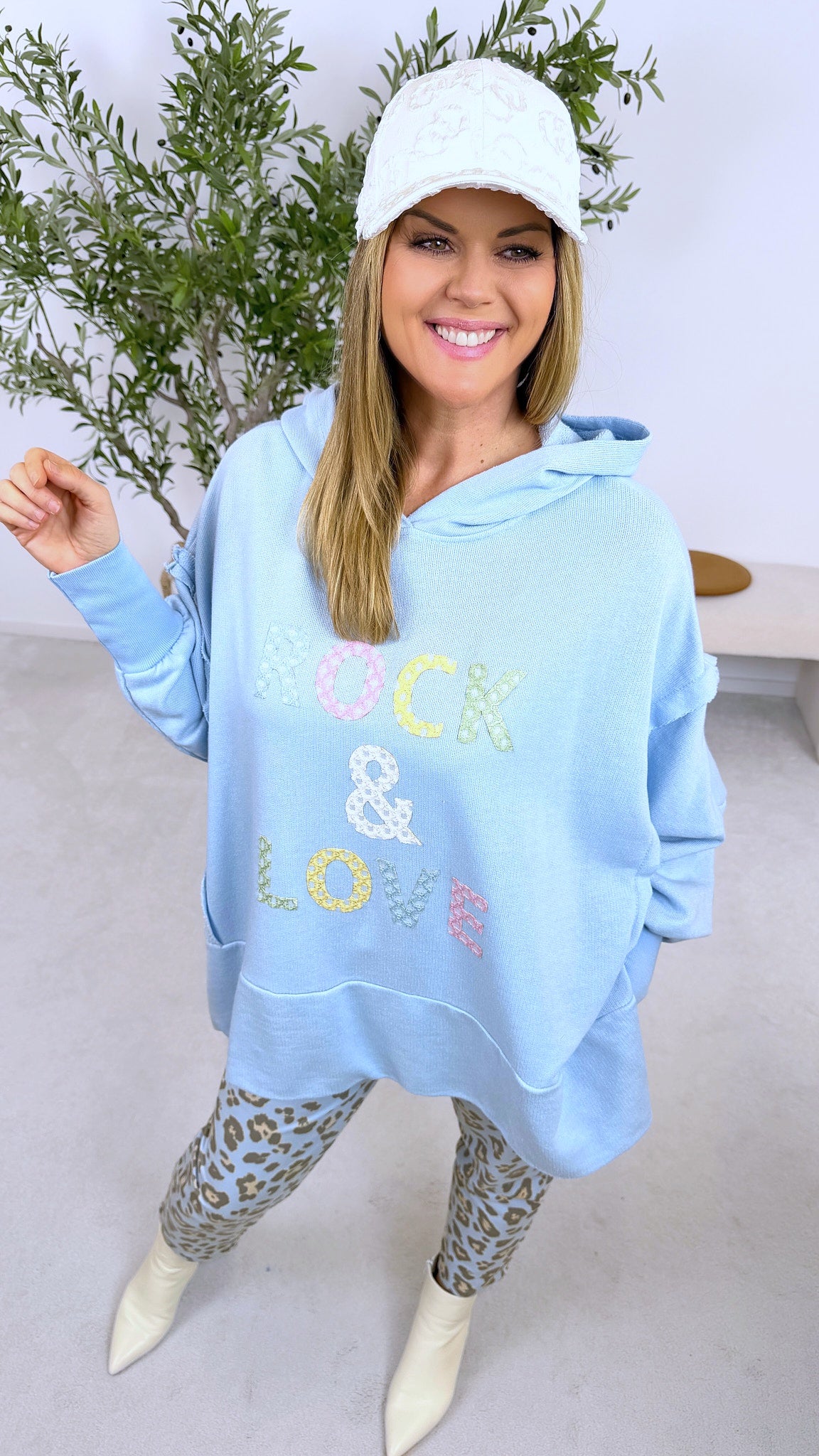Hoodie Rock & Love *Blau*