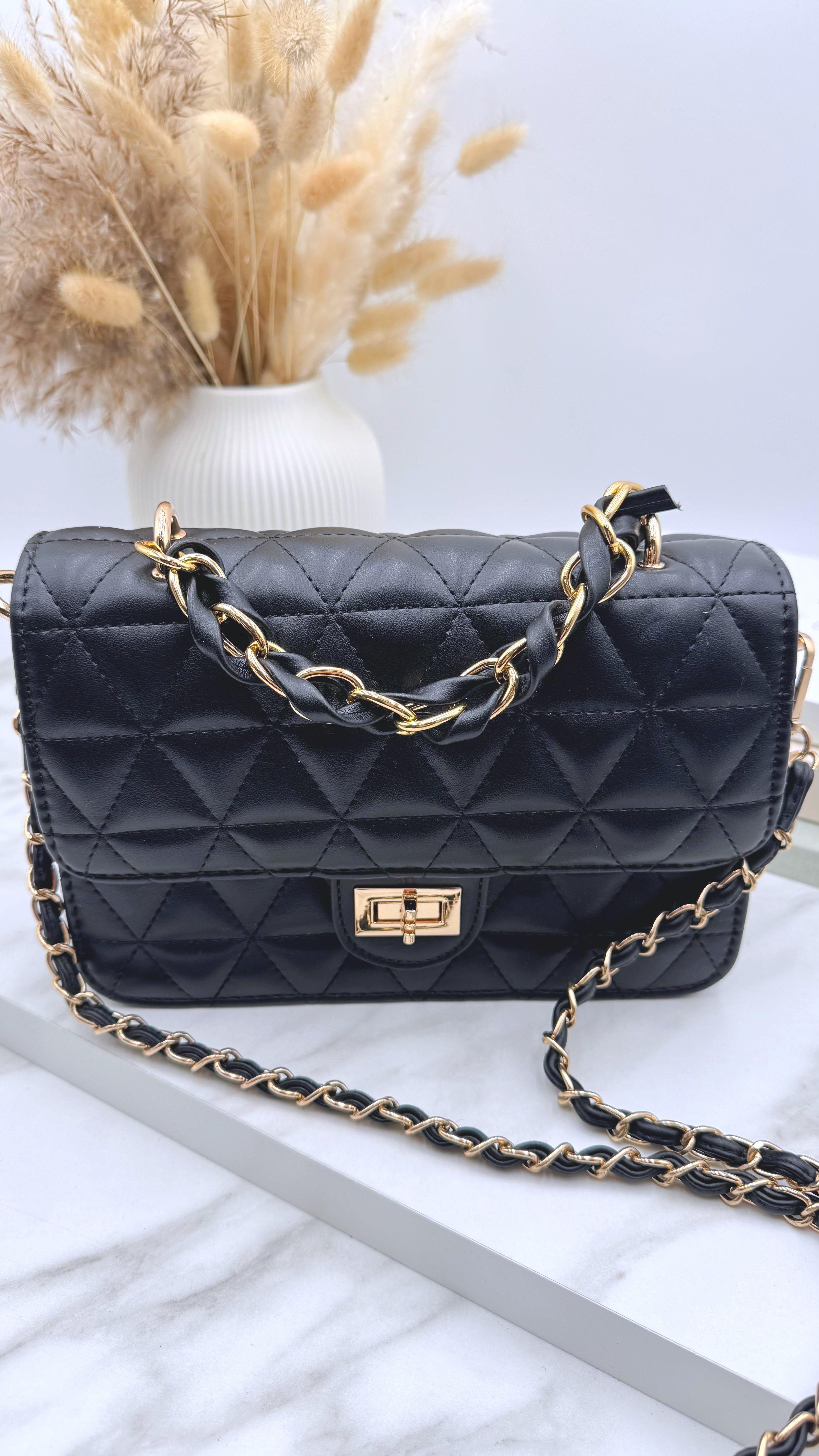 Kleine Tasche Elegant Quilted *Schwarz*