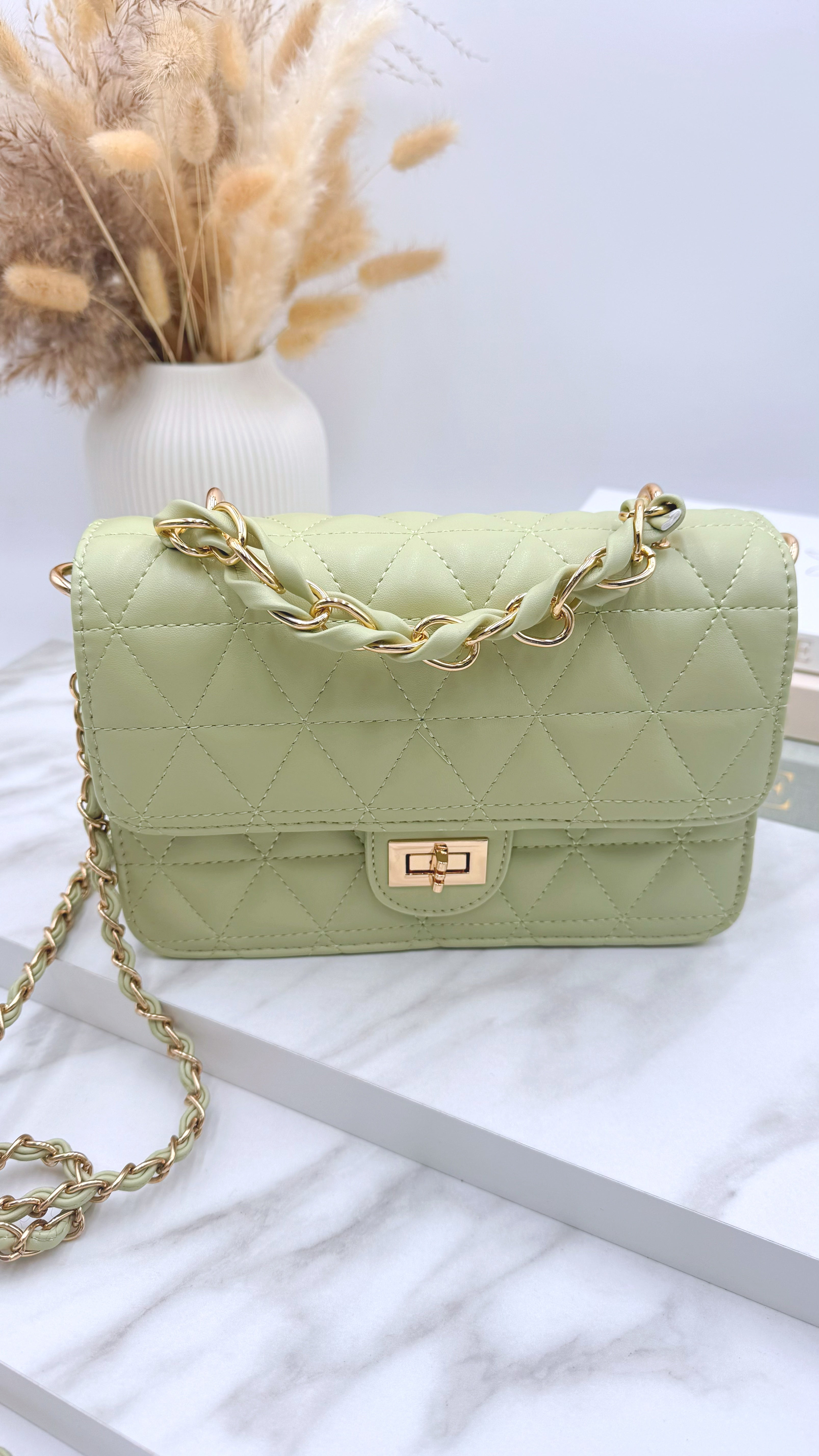 Kleine Tasche Elegant Quilted *Salbei*