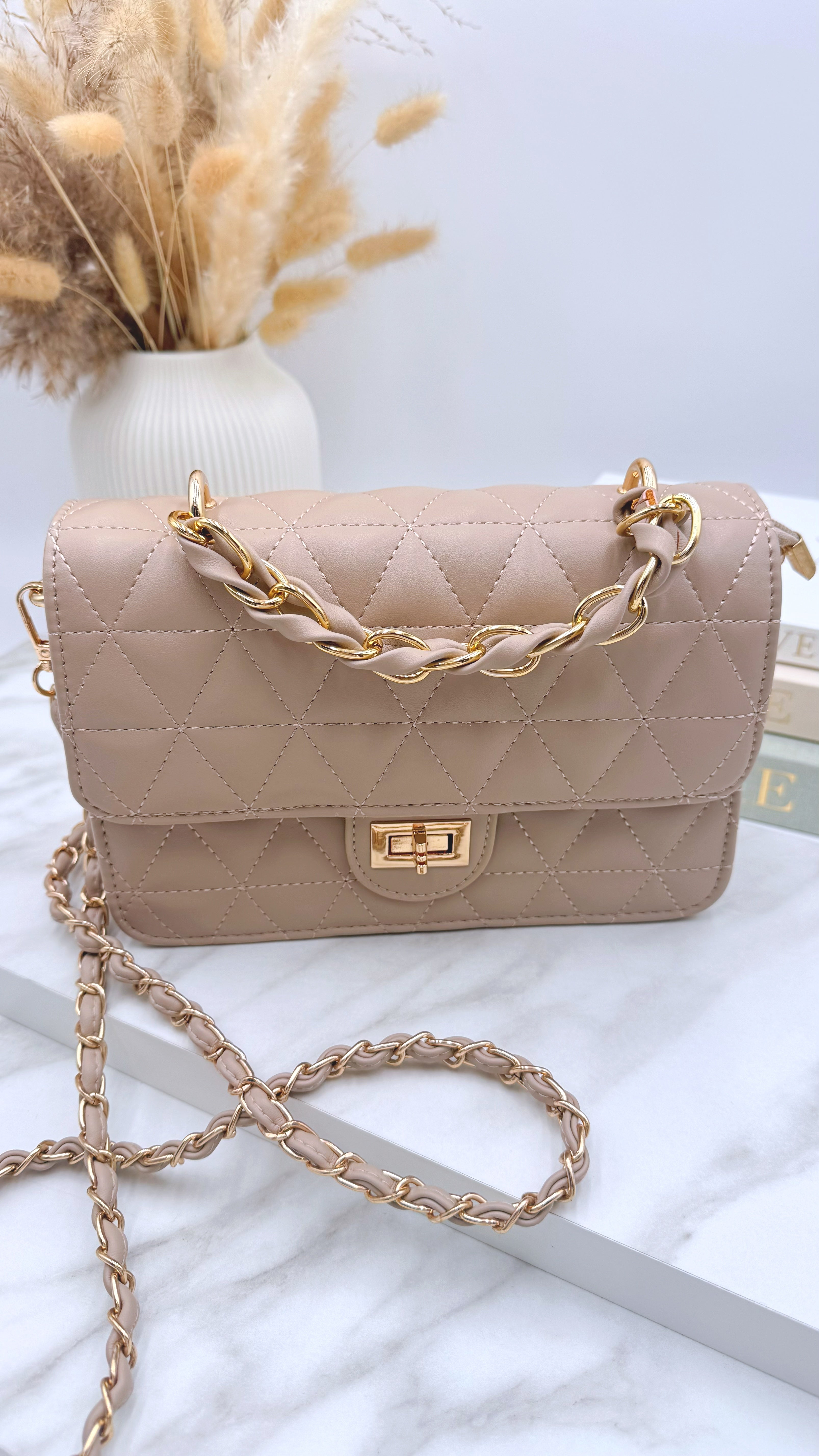 Kleine Tasche Elegant Quilted *Taupe*