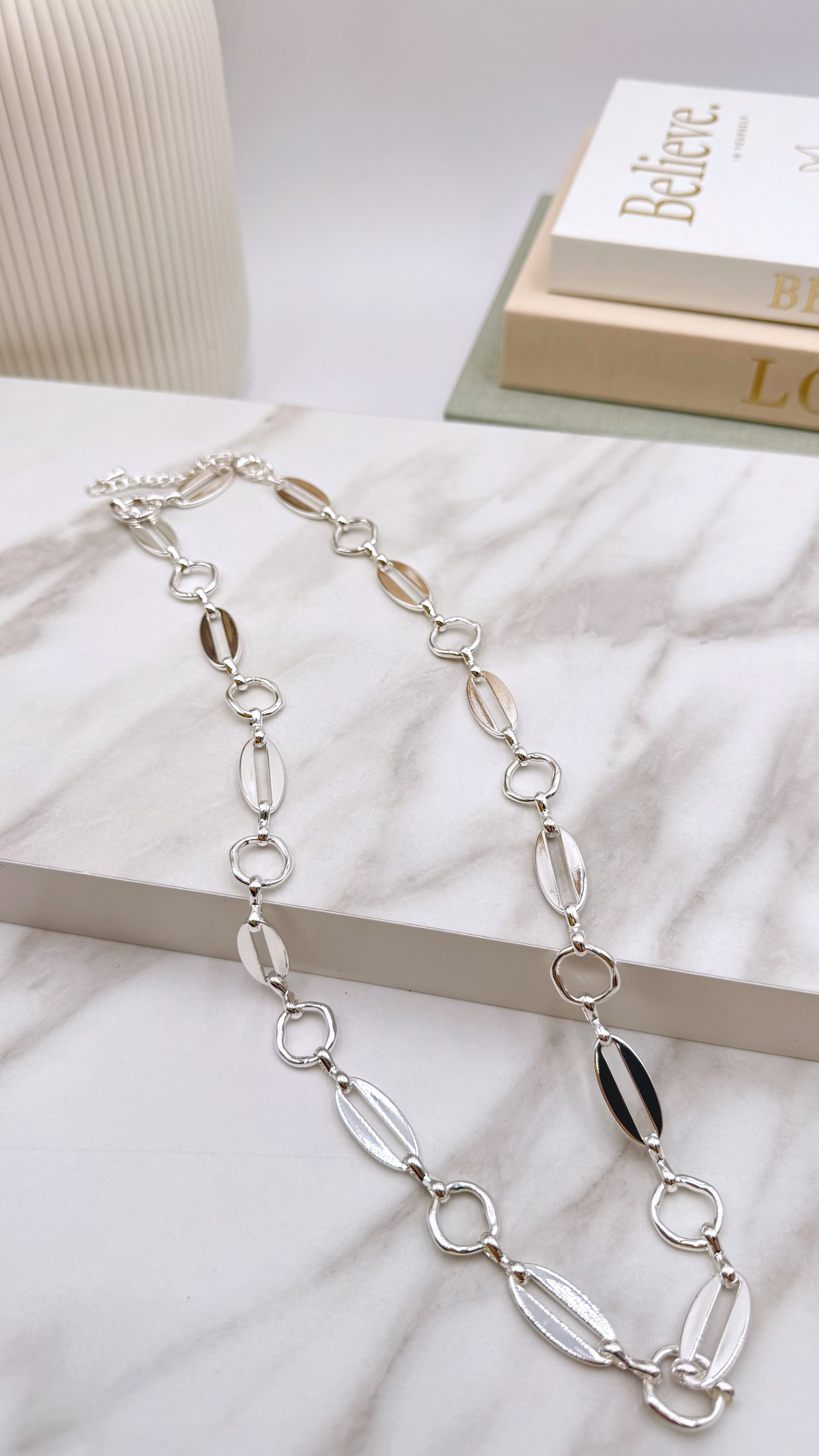 Lange Halskette Clear Chic *Silber*