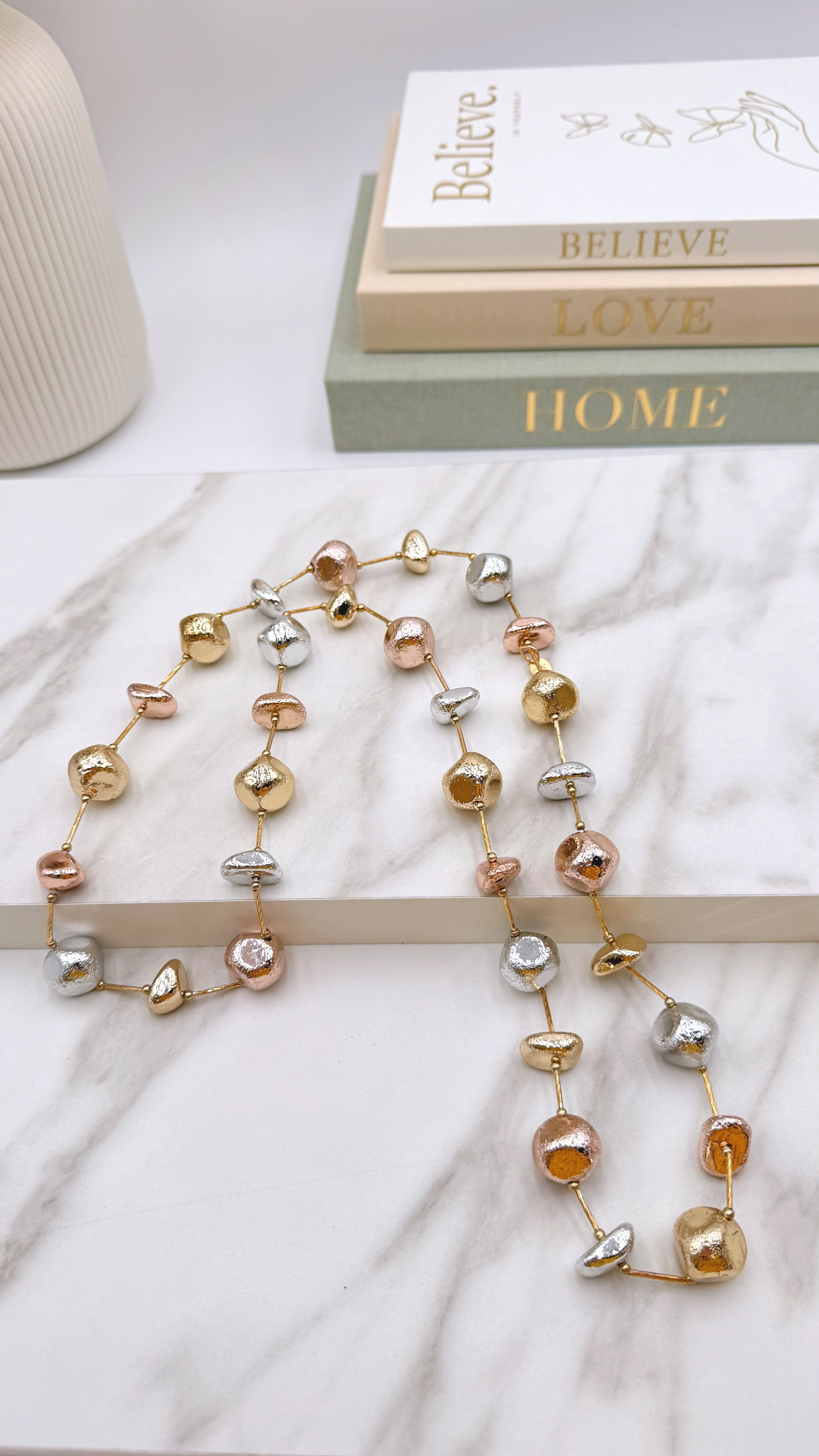 Lange Halskette Golden Trinity