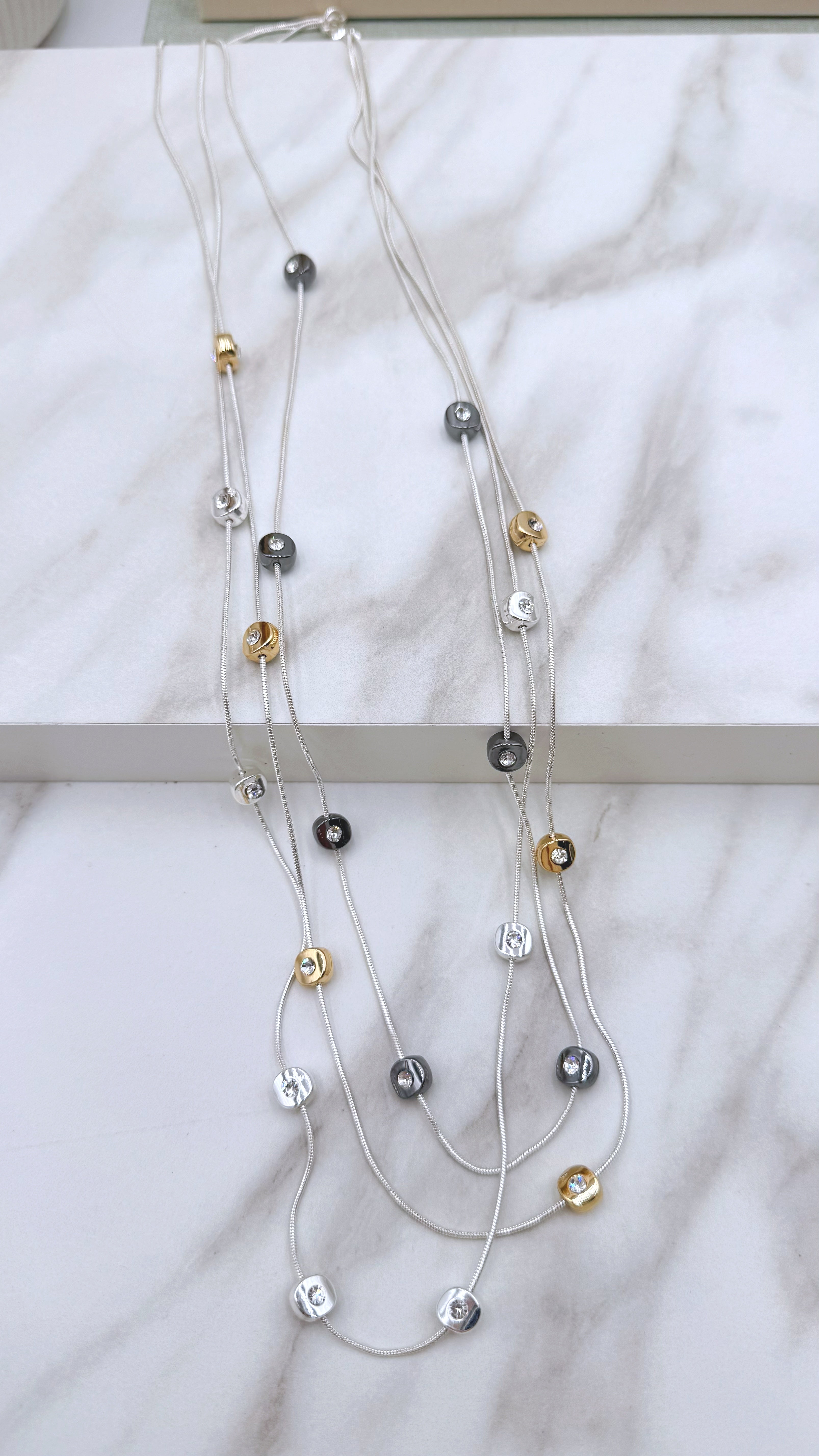 Lange Halskette Crystal Flow
